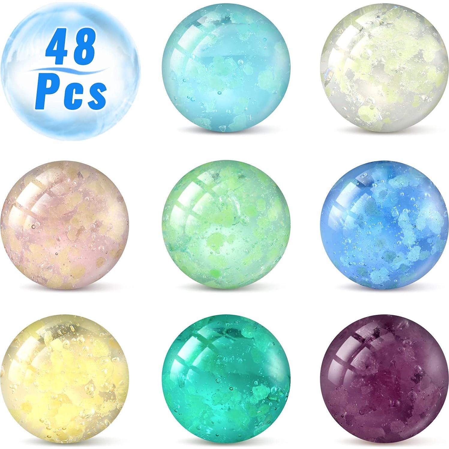 48 Canicas Brillantes Luminiscentes Sumind 1.4 CM Colores Mixtos