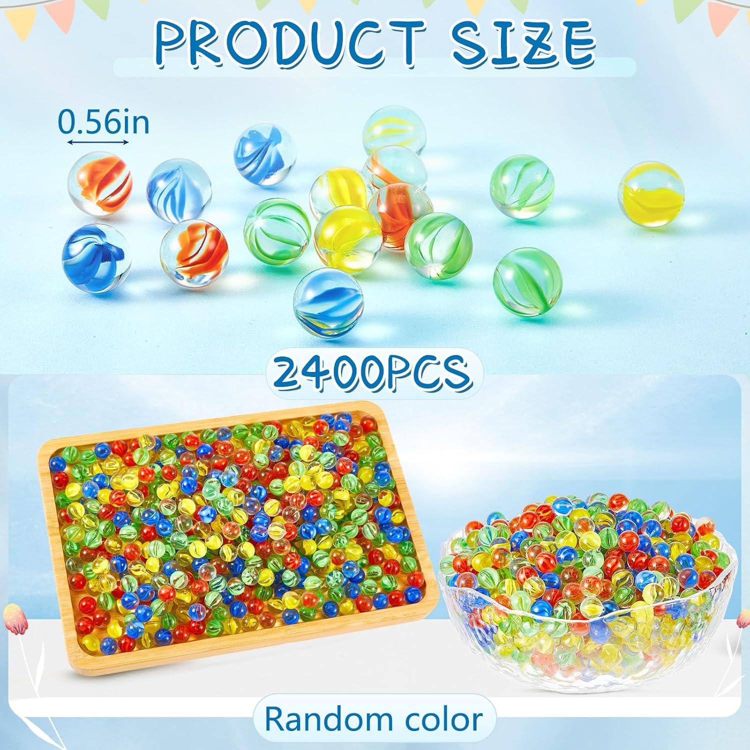 Canicas de Vidrio Libima 2400 Pcs Ojos de Gato 1.4 cm