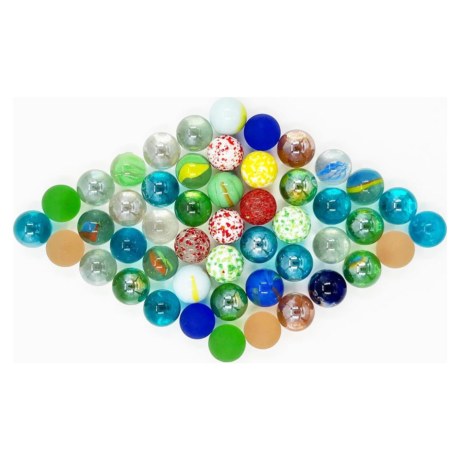 50 Piezas Canicas de Vidrio AHLPO 16mm Multicolores para Decoración