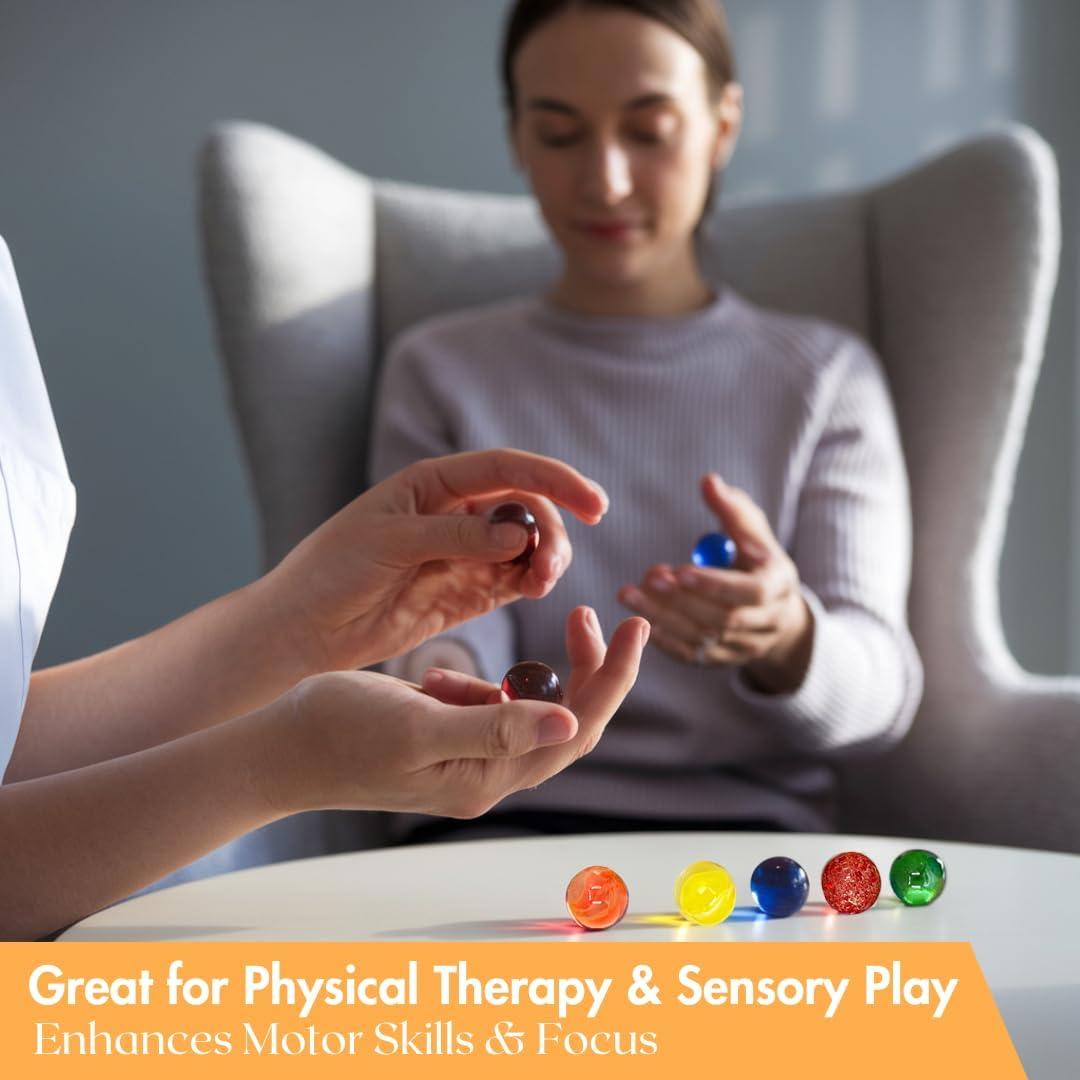 50 Piezas Canicas de Vidrio AHLPO 16mm Multicolores para Decoración