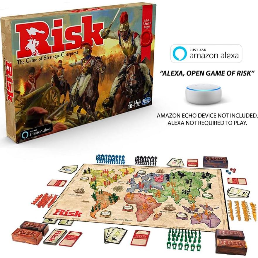 Juego de Mesa Riesgo Hasbro con Dragón y Alexa - Estrategia 10+