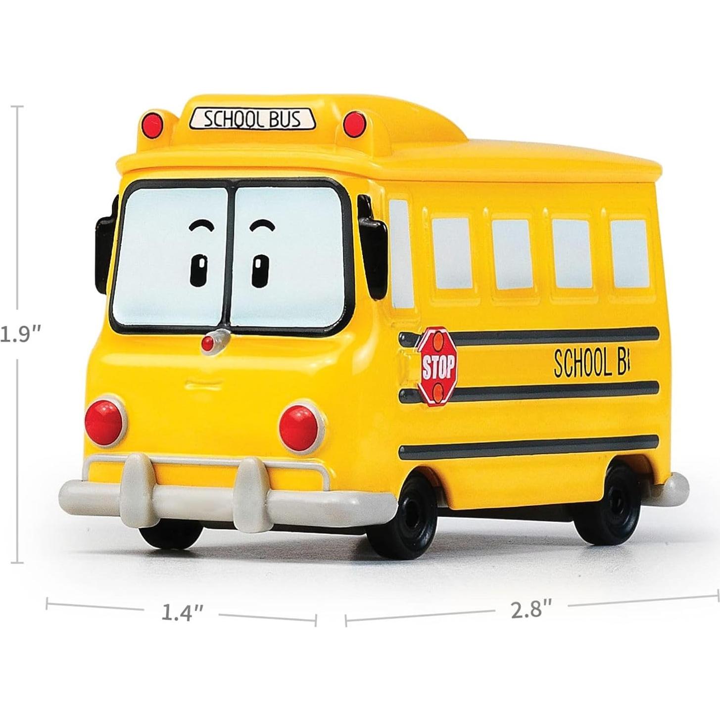 Juguete Robocar Poli Autobús Escolar Metal Fundido 7.1cm