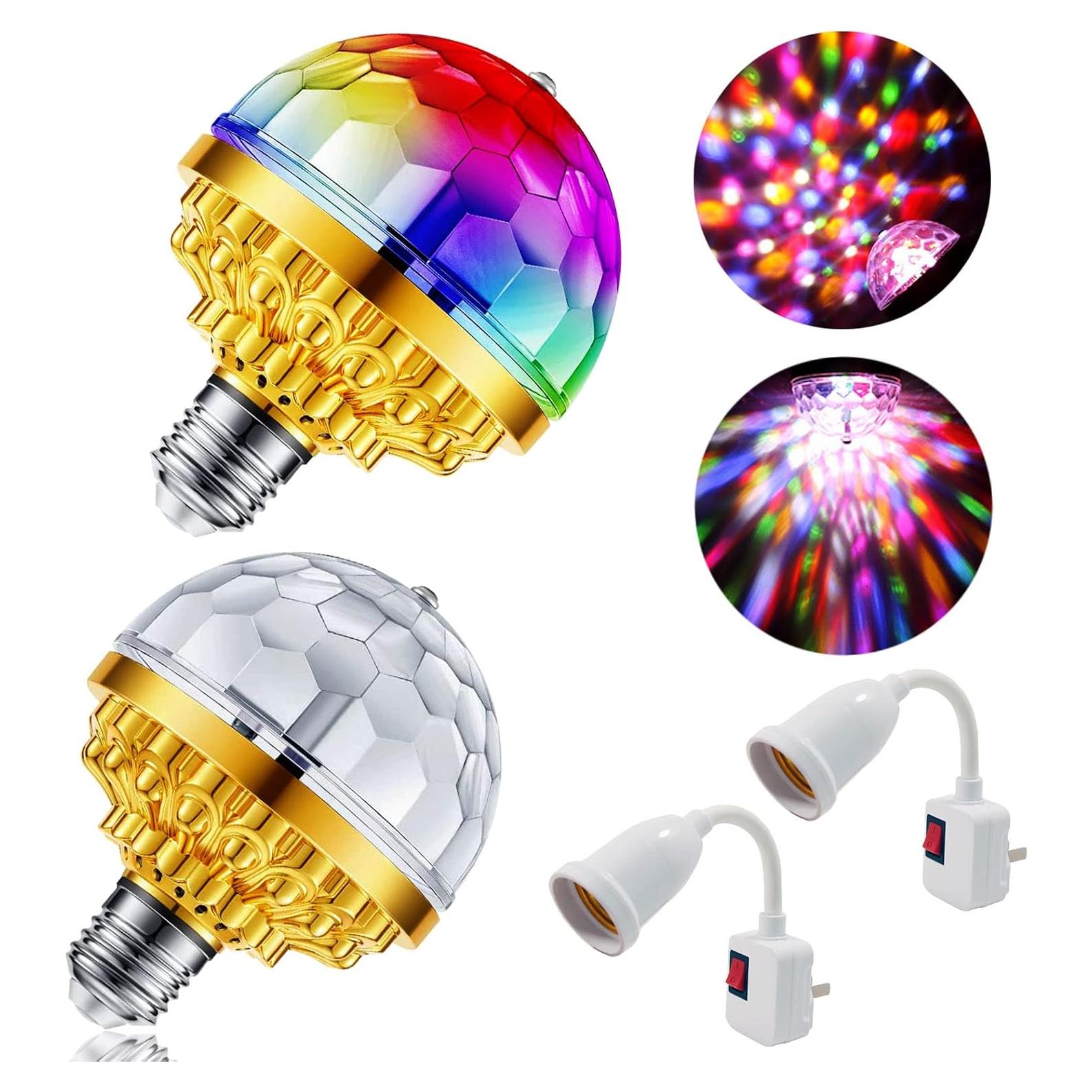 Paquete de 2 luces disco LED TiKeTaoKe RGB 12 cm