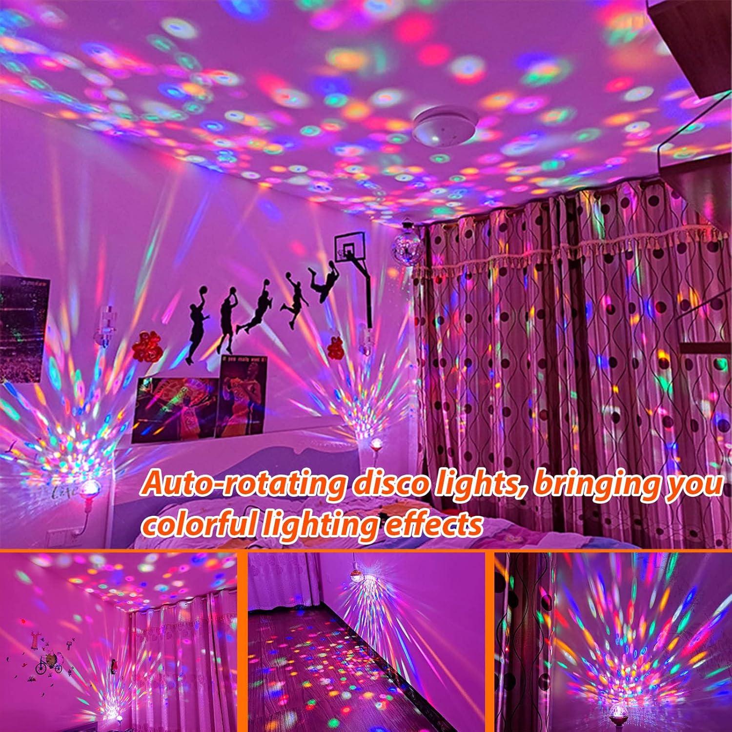 Paquete de 2 luces disco LED TiKeTaoKe RGB 12 cm