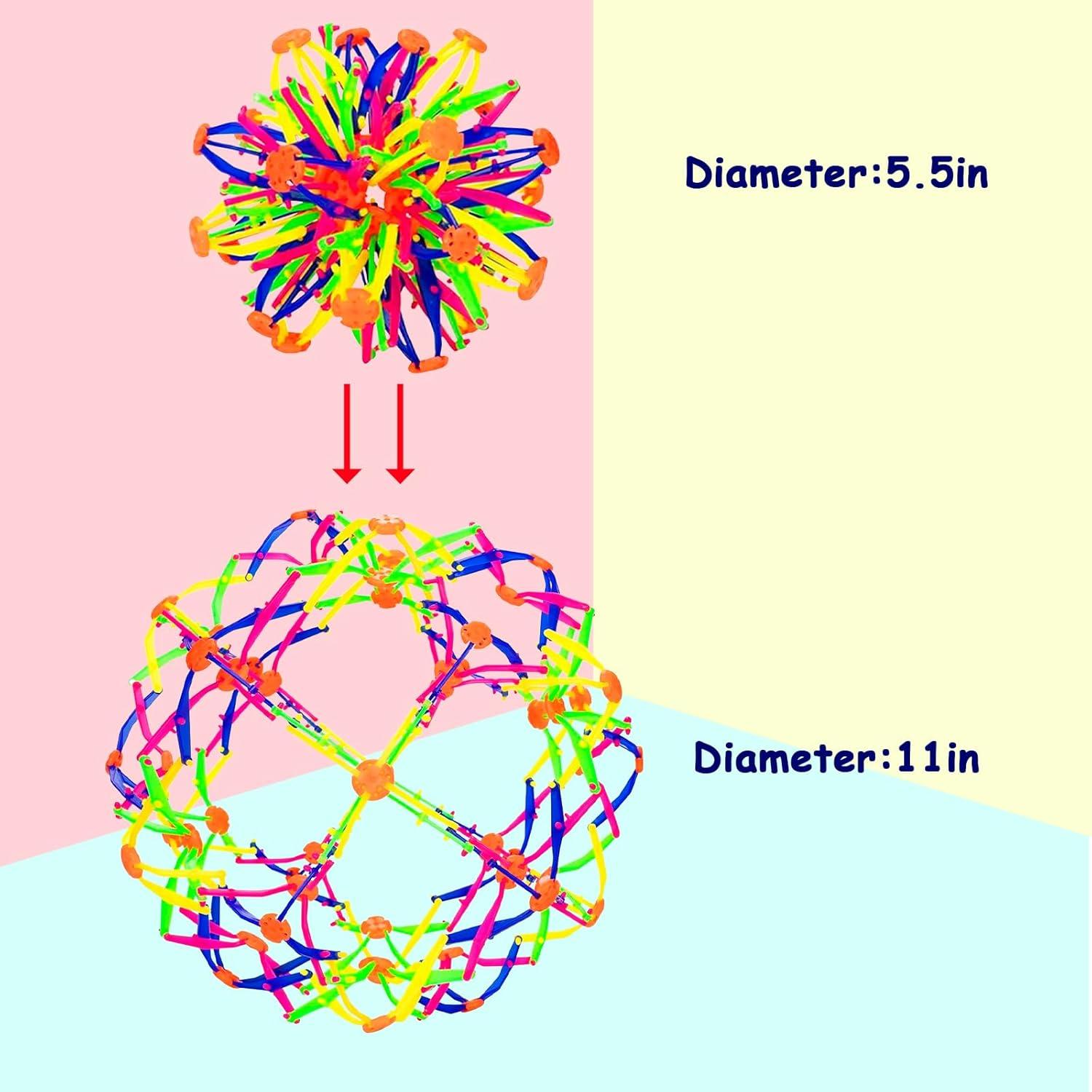 2Pack Expandable Breathing Ball Sphere Magic Ball Toys Colorful Expanding Anxiety Relief Stresss ADHD Suitable for Kids and Adults Yoga Birthday