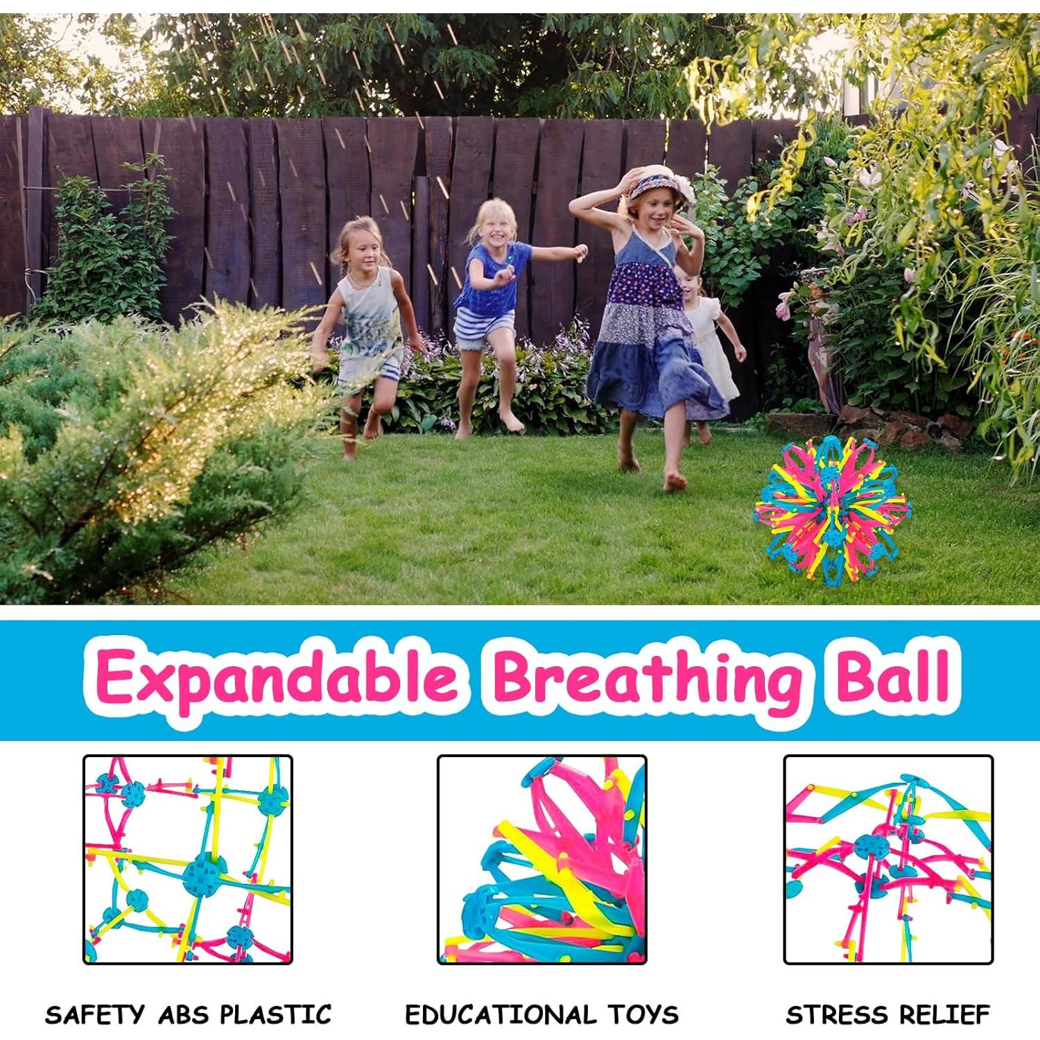 2Pack Expandable Breathing Ball Sphere Magic Ball Toys Colorful Expanding Anxiety Relief Stresss ADHD Suitable for Kids and Adults Yoga Birthday