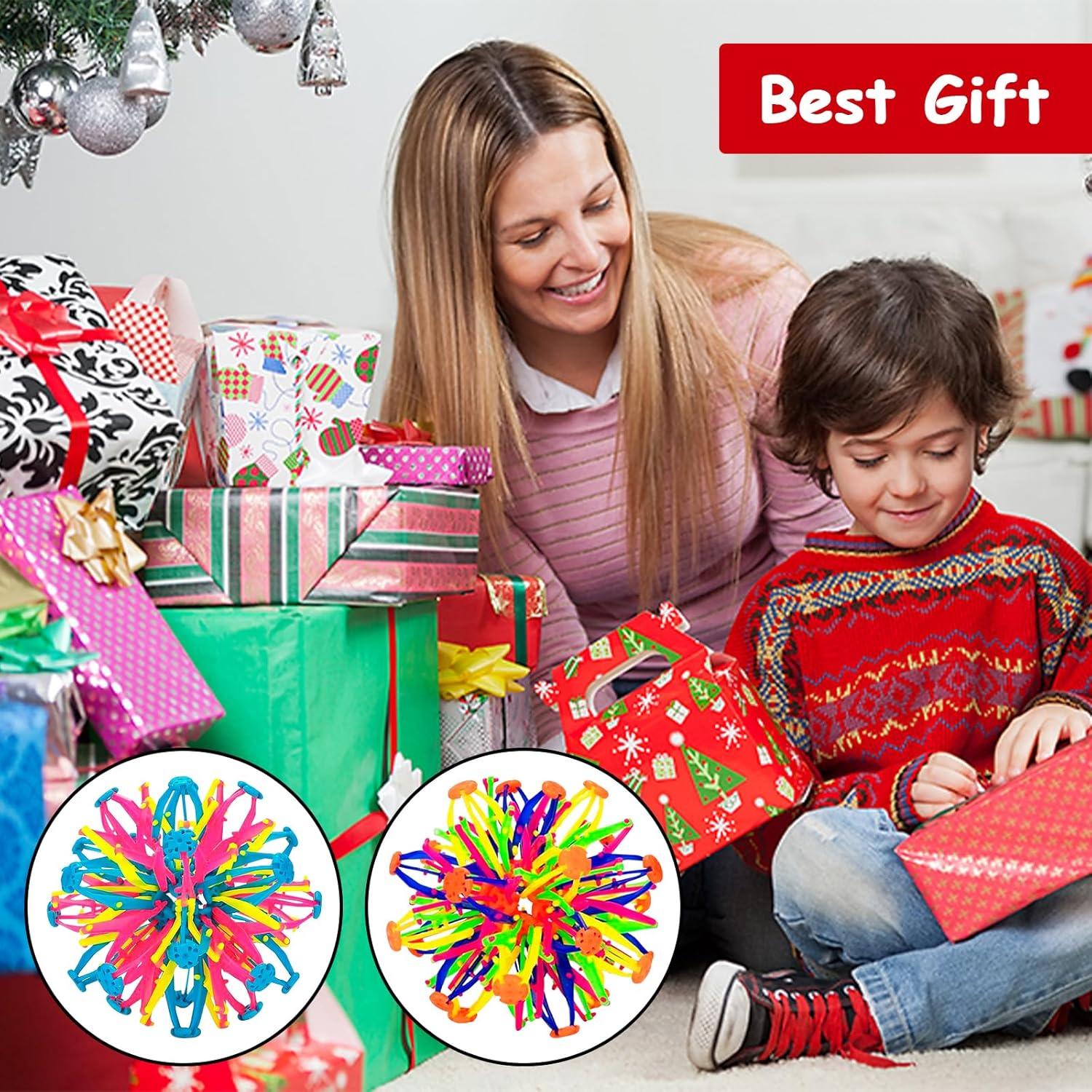 2Pack Expandable Breathing Ball Sphere Magic Ball Toys Colorful Expanding Anxiety Relief Stresss ADHD Suitable for Kids and Adults Yoga Birthday