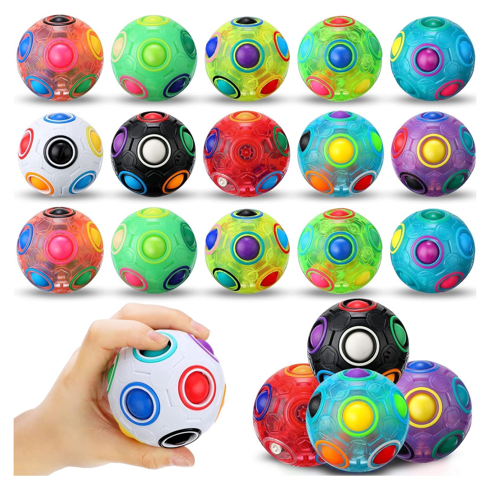 10 Pelotas Mágicas Antiestrés Arcoíris Yilloog 7 cm