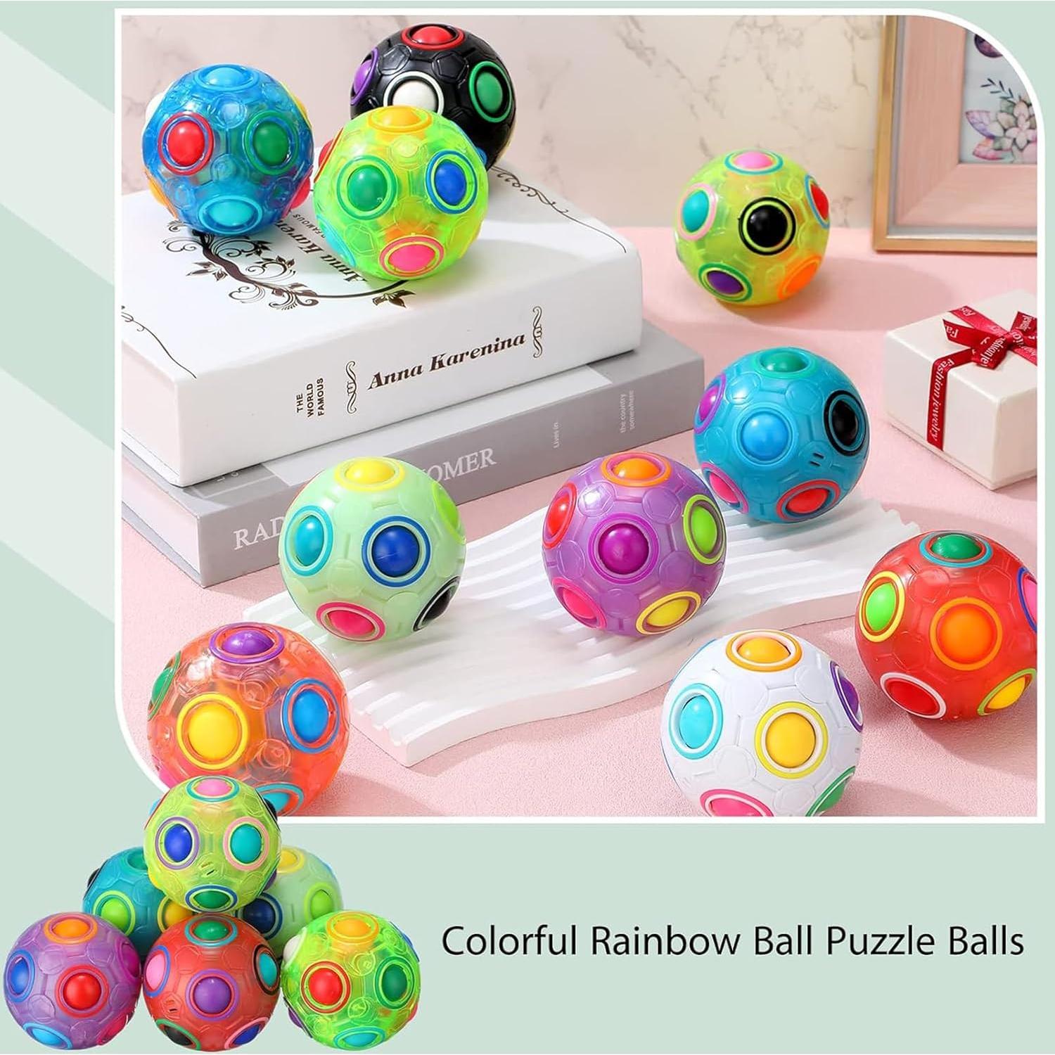 10 Pelotas Mágicas Antiestrés Arcoíris Yilloog 7 cm