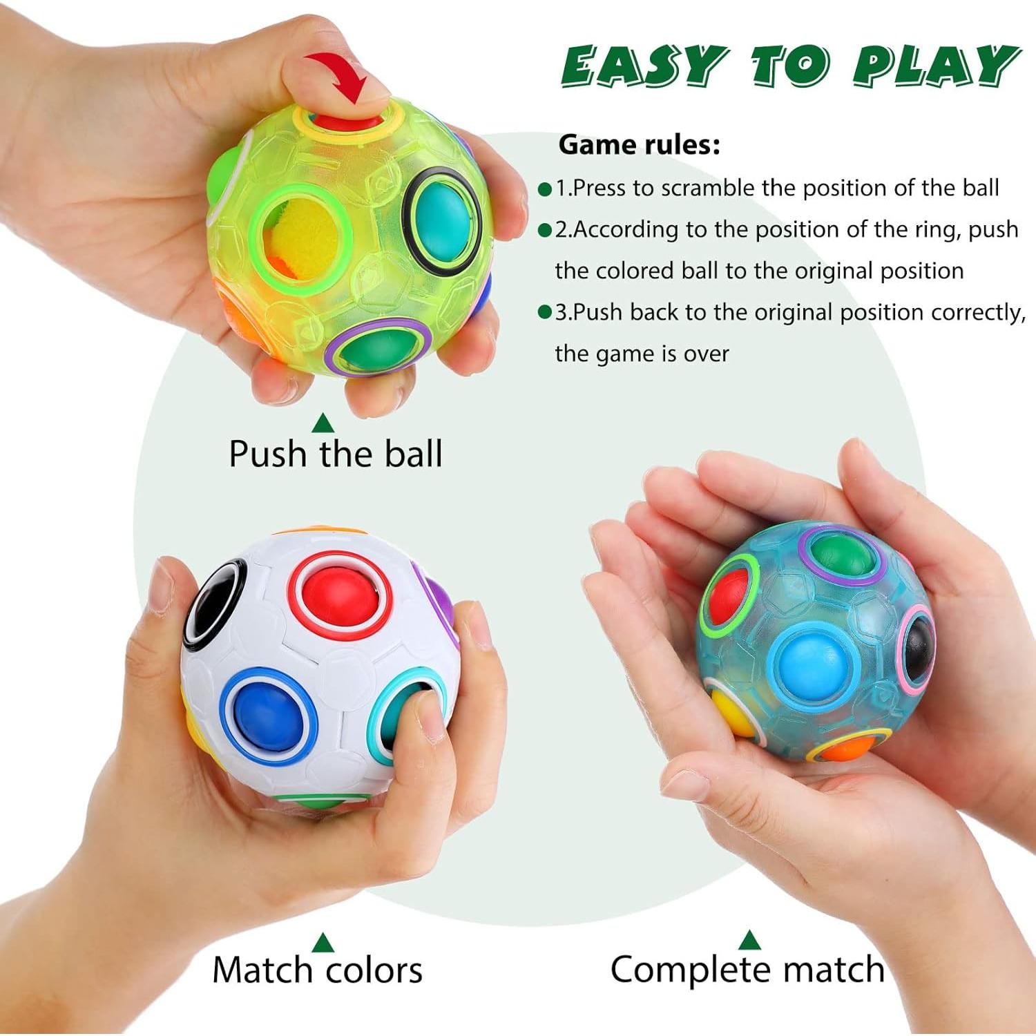 10 Pelotas Mágicas Antiestrés Arcoíris Yilloog 7 cm