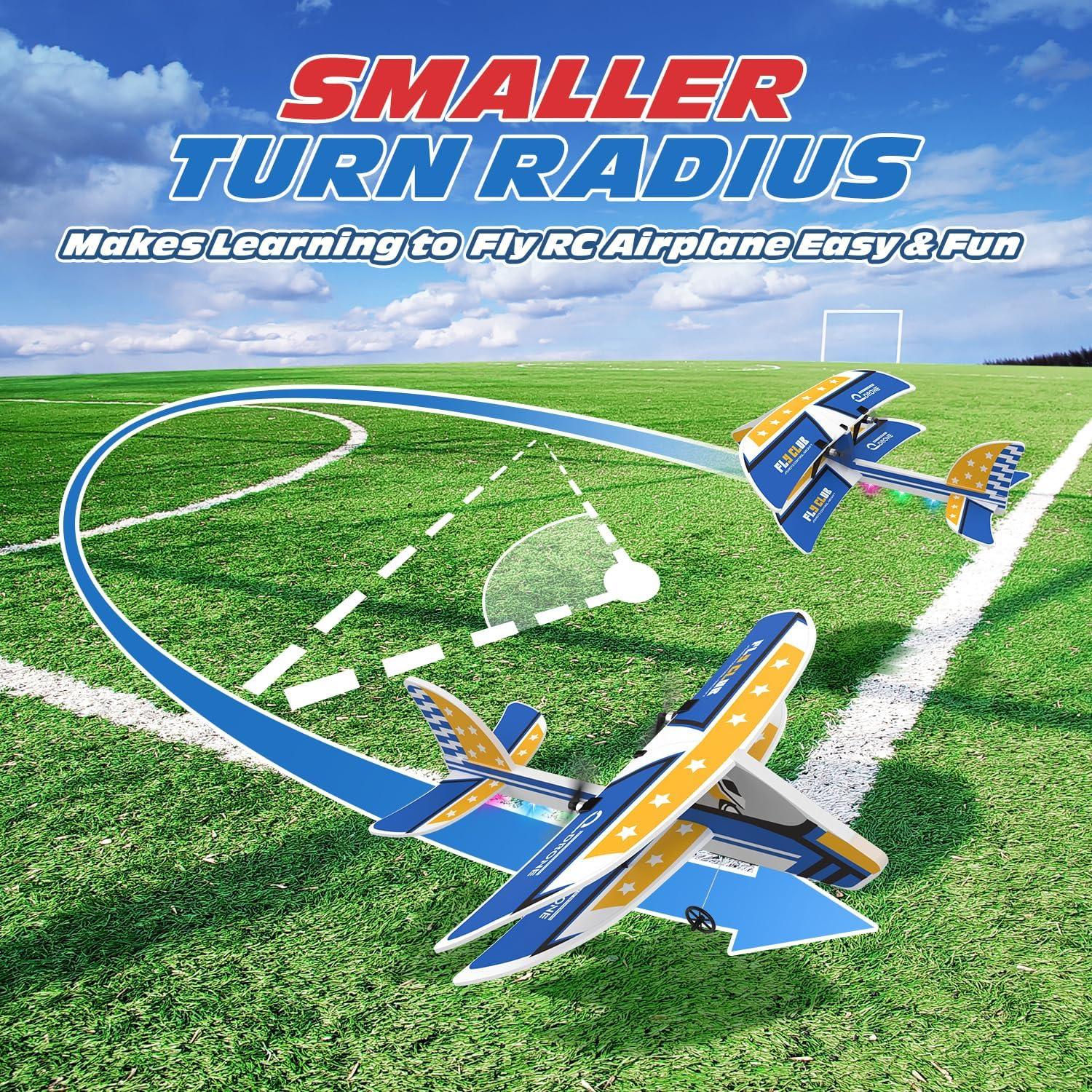 DEERC Avión RC AU4-SQN-022-YW con 3 Baterías y Giroscopio