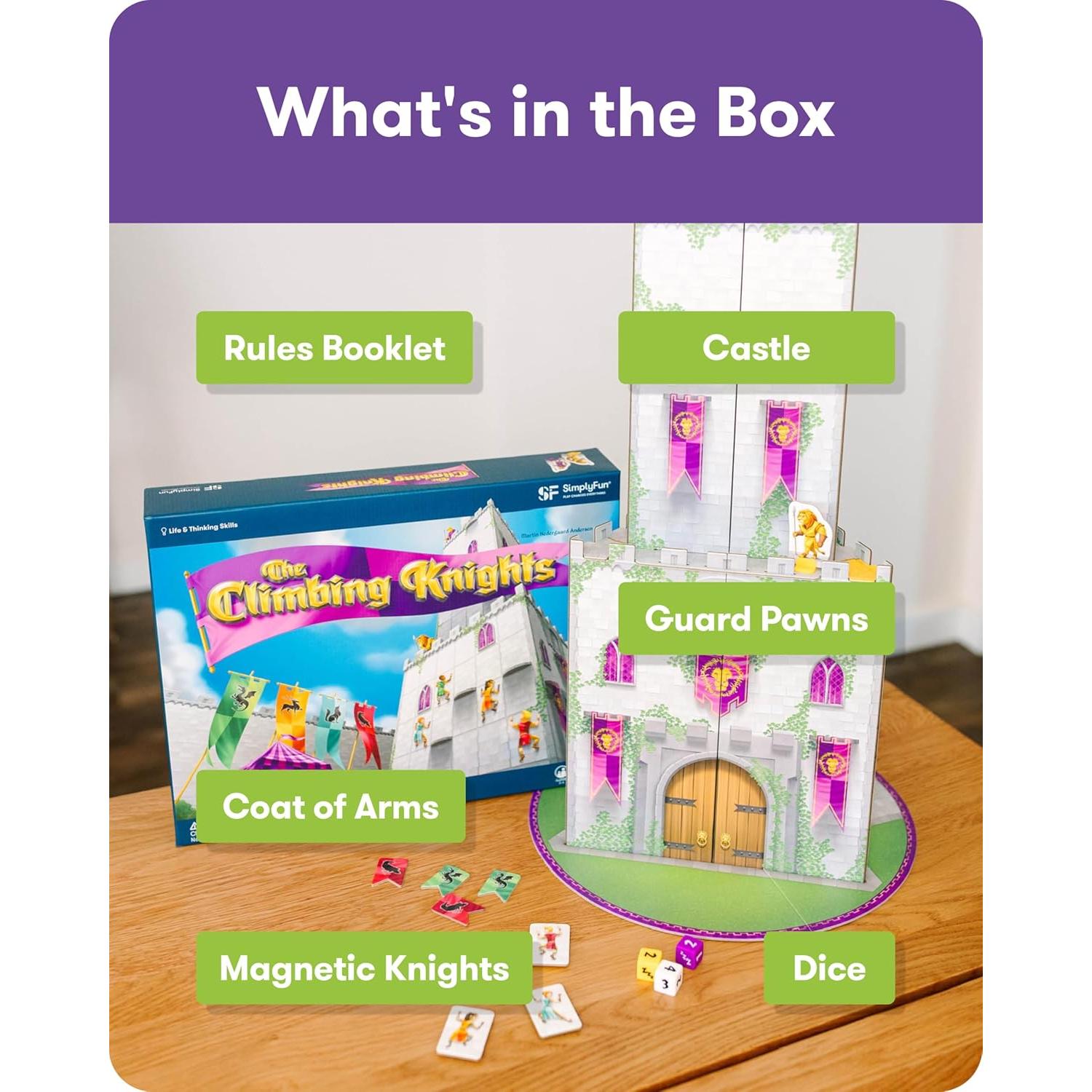 Juego de Mesa SimplyFun Los Caballeros Escaladores - Estrategia y Habilidades Motoras - 2-4 Jugadores, 8 Años+