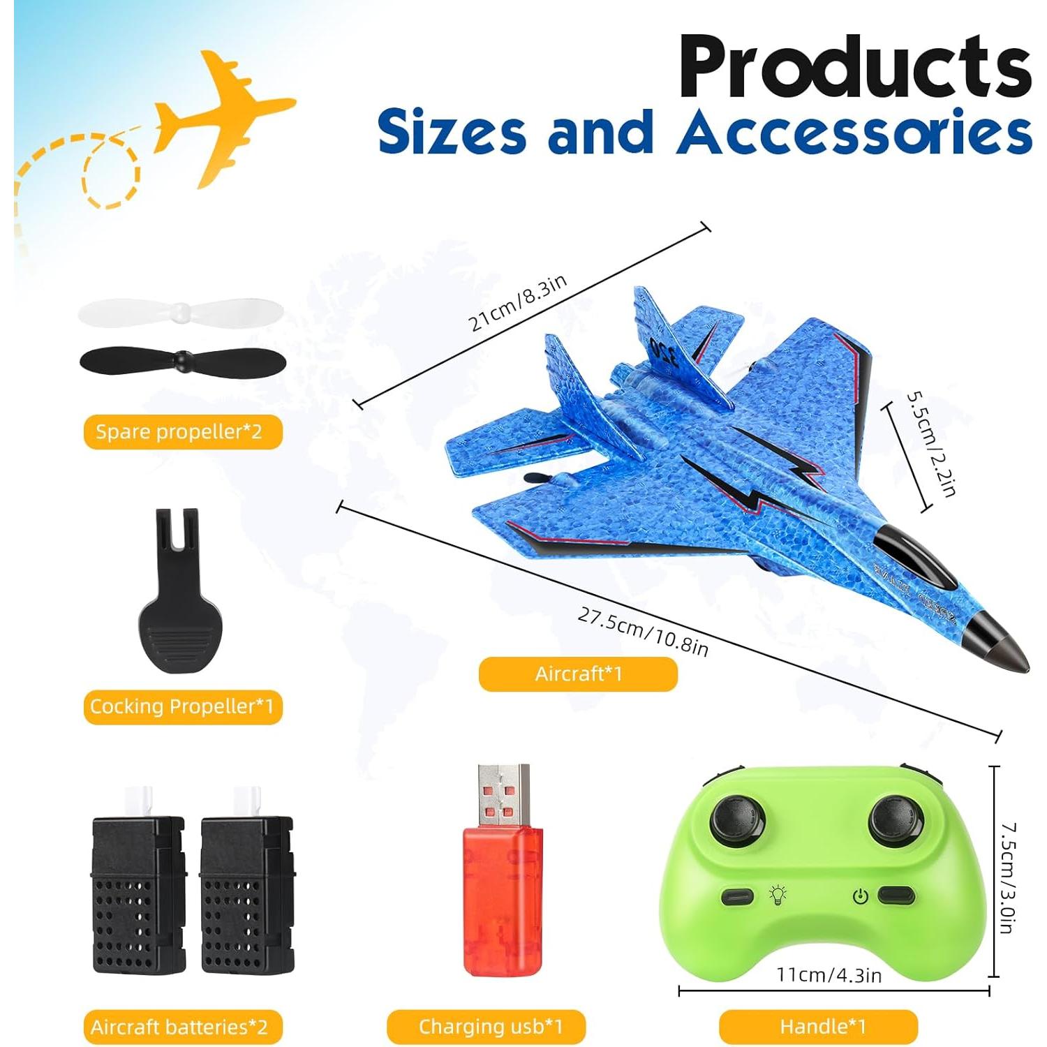 Avión RC Kunming F22 Control Remoto 2CH con Luces