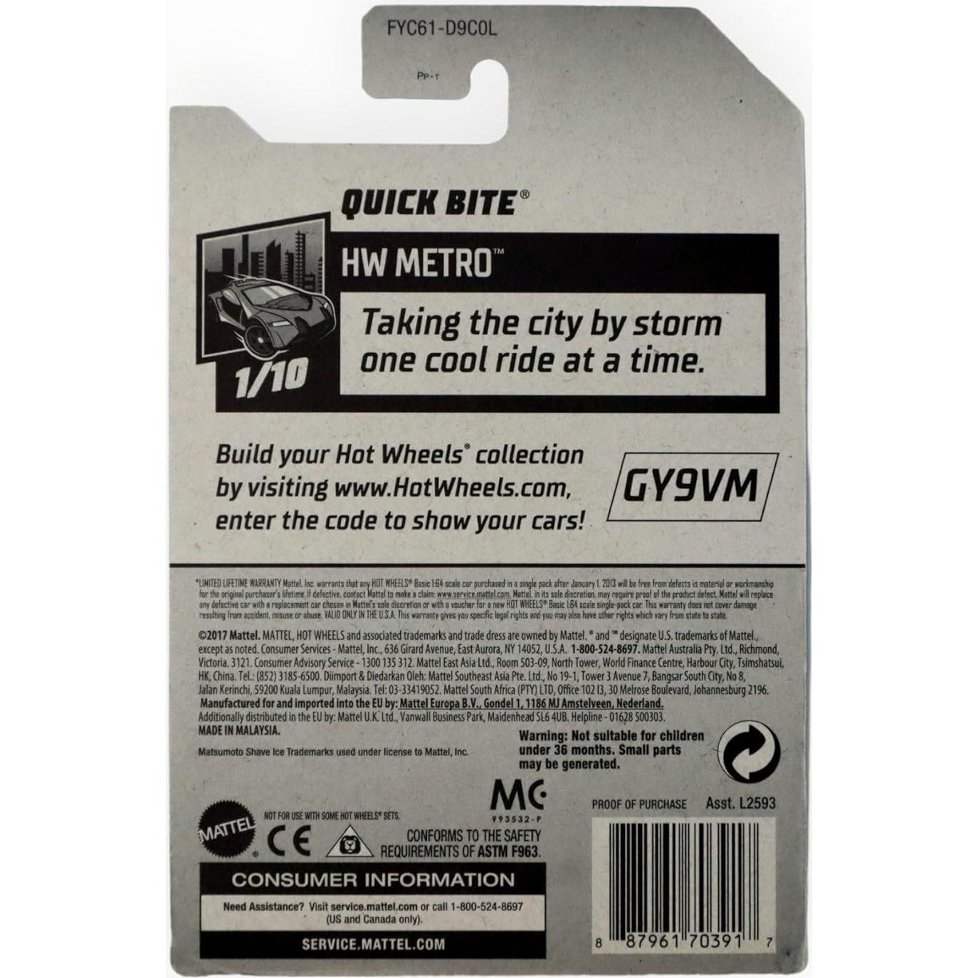 Hot Wheels Camión de Comida Quick Bite 1:64 Rojo 189/250