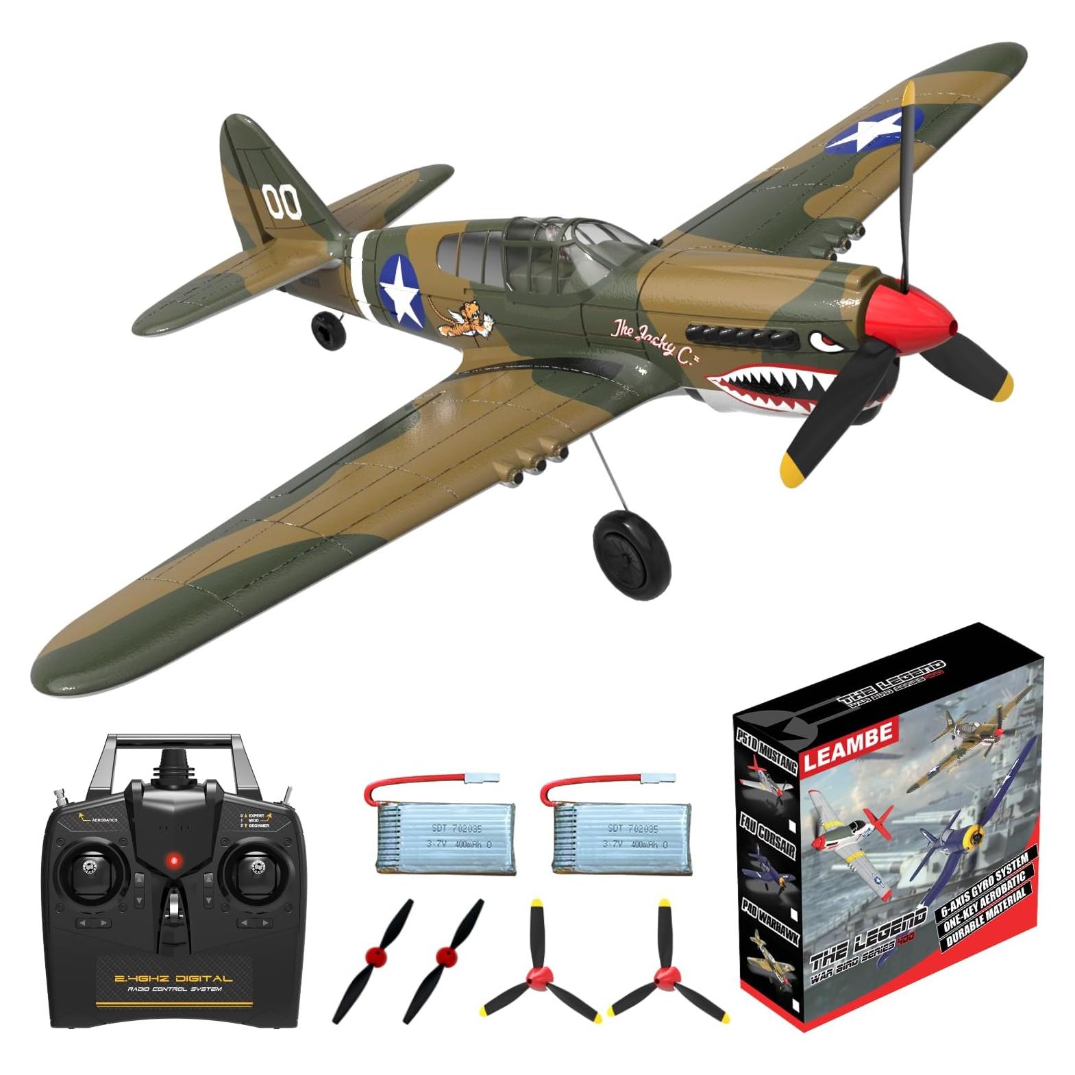 Avión RC LEAMBE P-40 Warhawk 35.5 cm para Principiantes