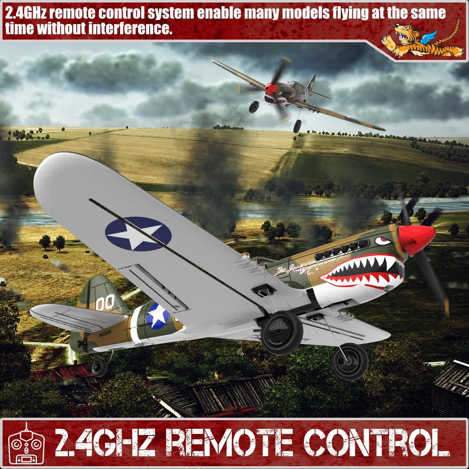 Avión RC LEAMBE P-40 Warhawk 35.5 cm para Principiantes