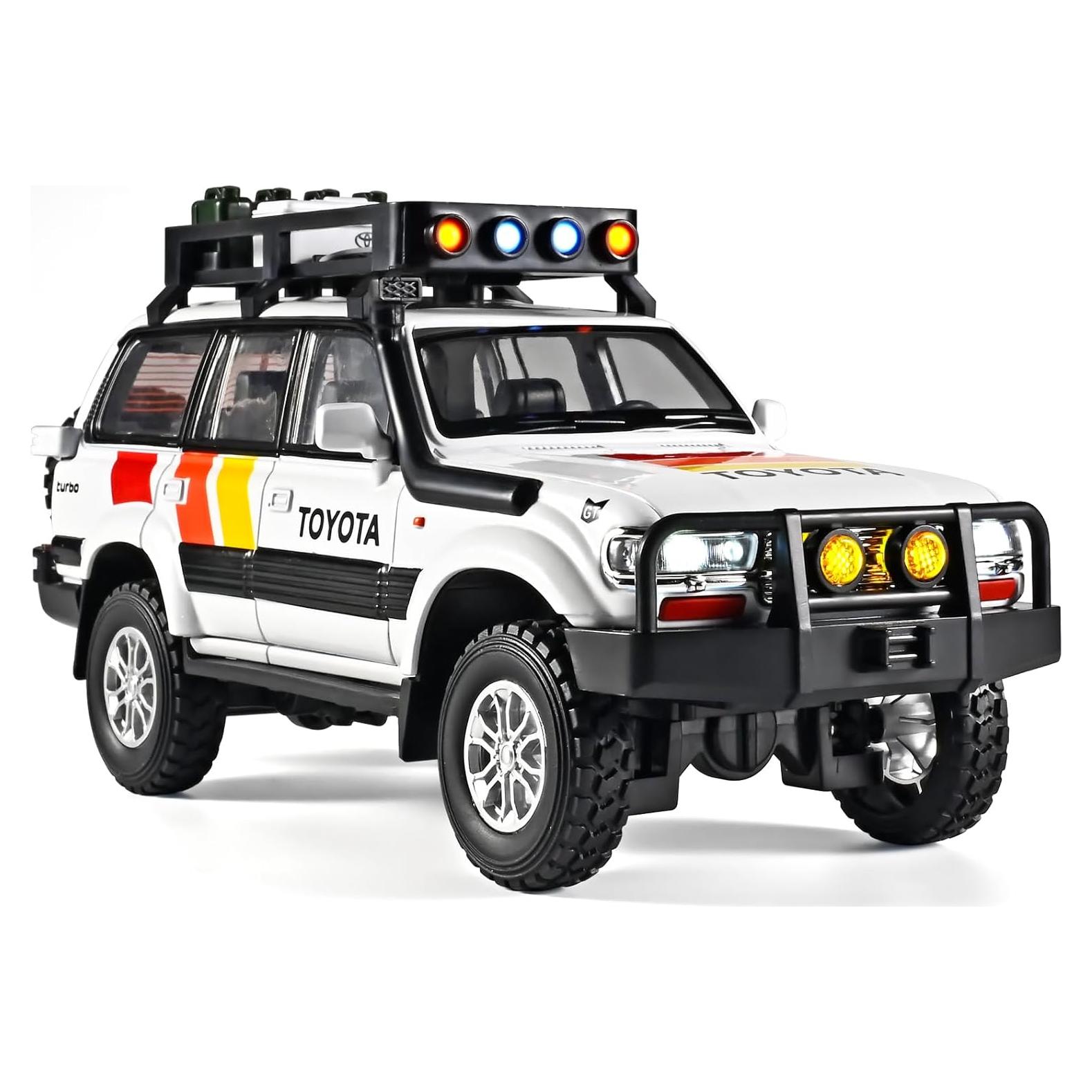 Coche Diecast Land Cruiser LC80 1:24 con Luz y Sonido - Blanco