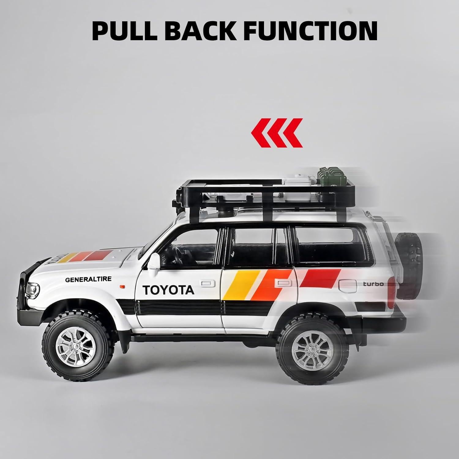 Coche Diecast Land Cruiser LC80 1:24 con Luz y Sonido - Blanco
