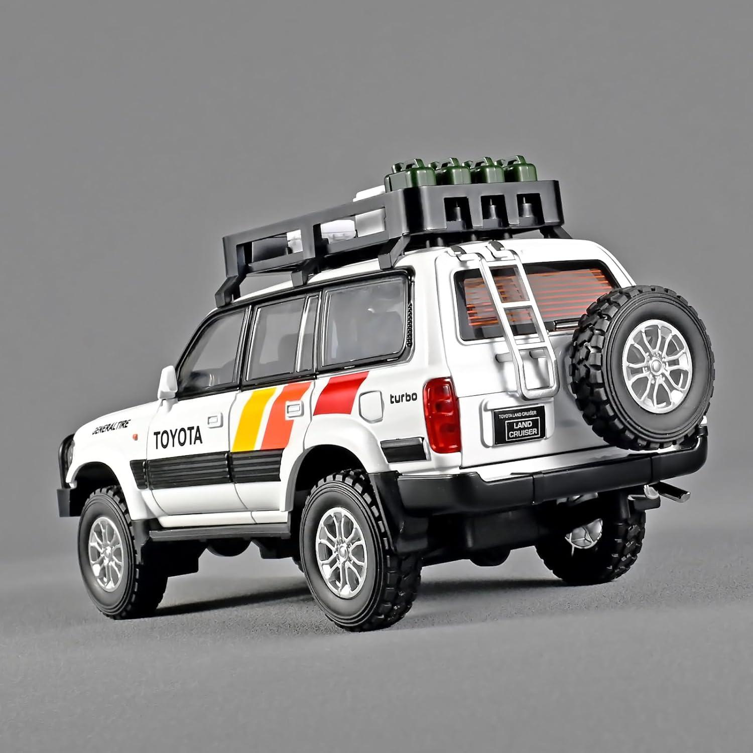 Coche Diecast Land Cruiser LC80 1:24 con Luz y Sonido - Blanco