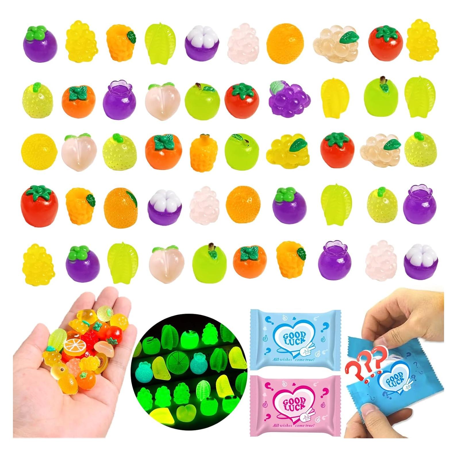 50 Mini Figuras de Frutas Brillantes en la Oscuridad - CIYOJA