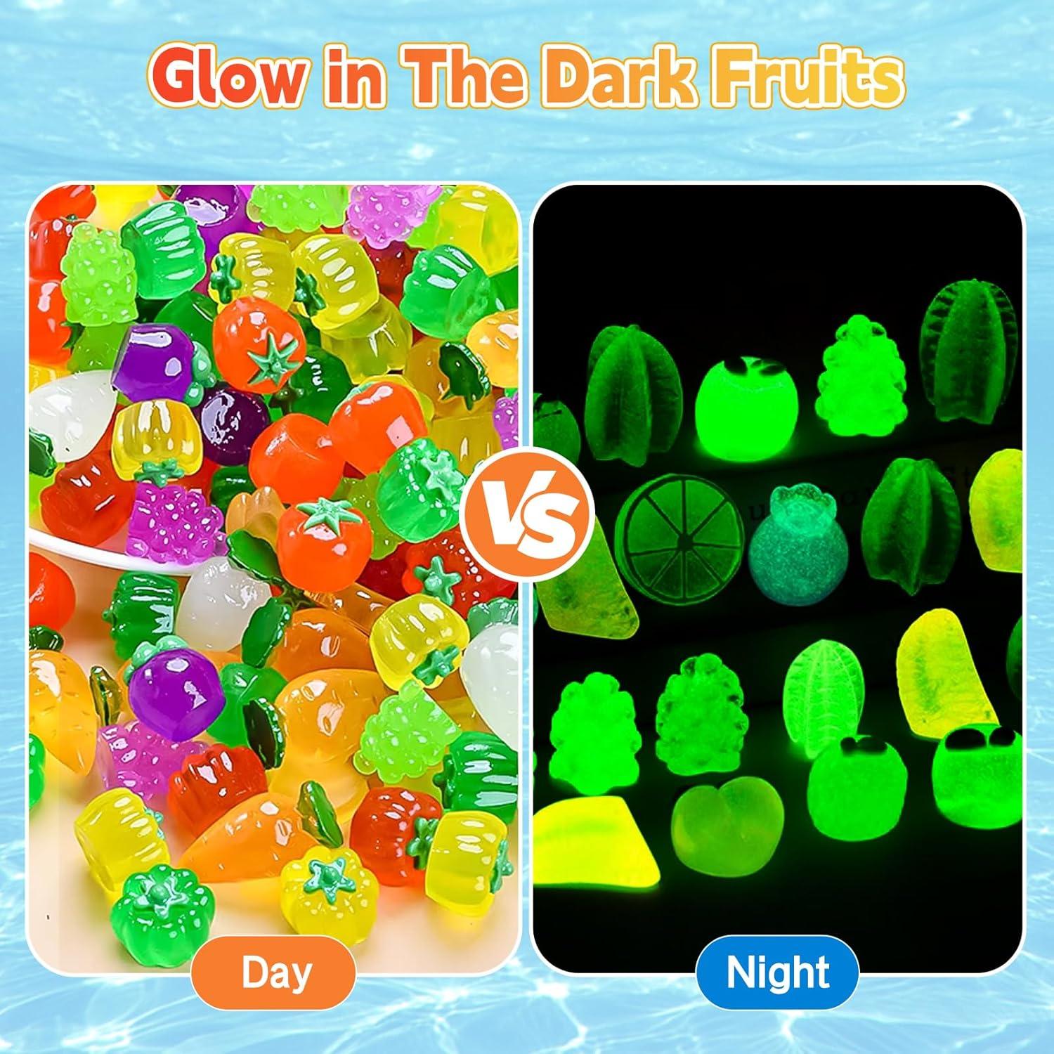 50 Mini Figuras de Frutas Brillantes en la Oscuridad - CIYOJA