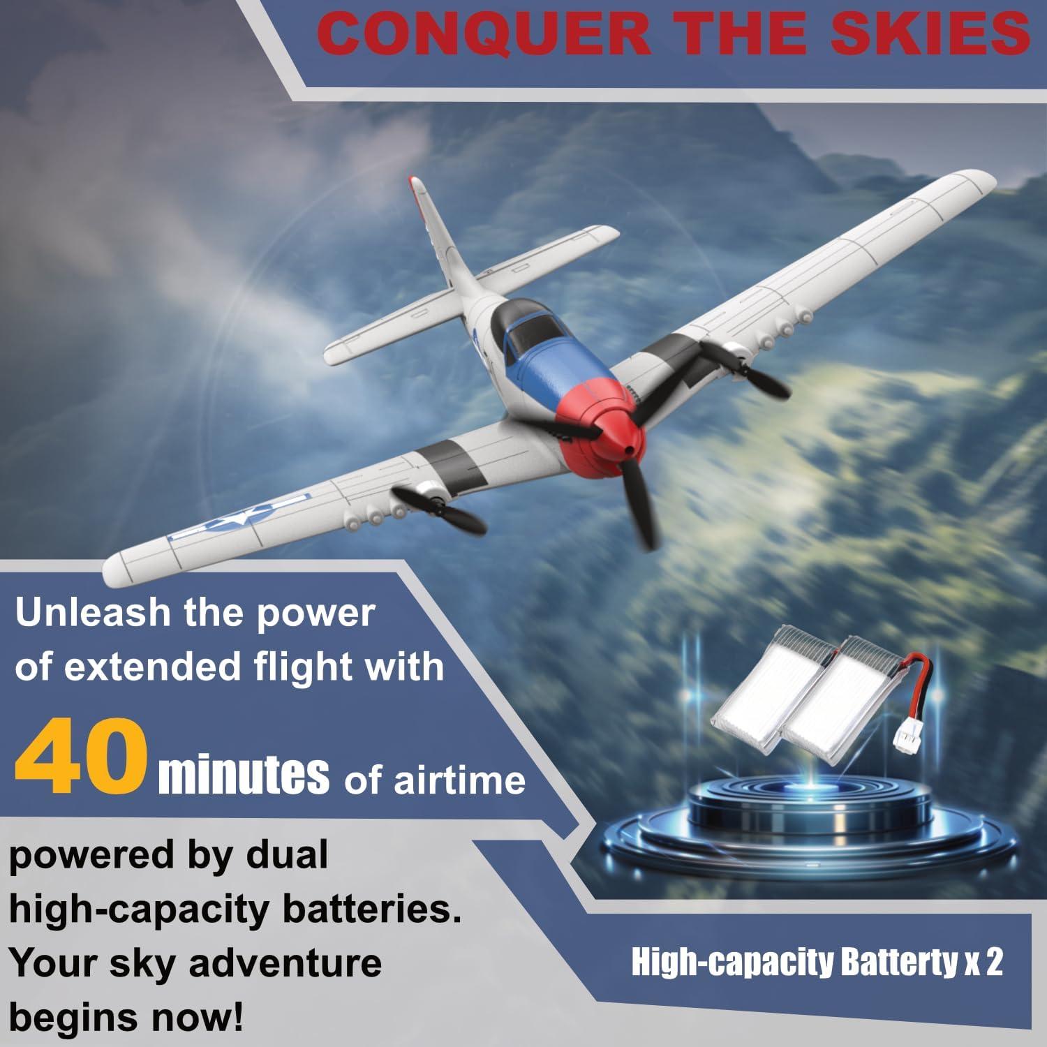 Avián RC ANBURI P51 2.4GHz con Estabilizador y 2 Baterías