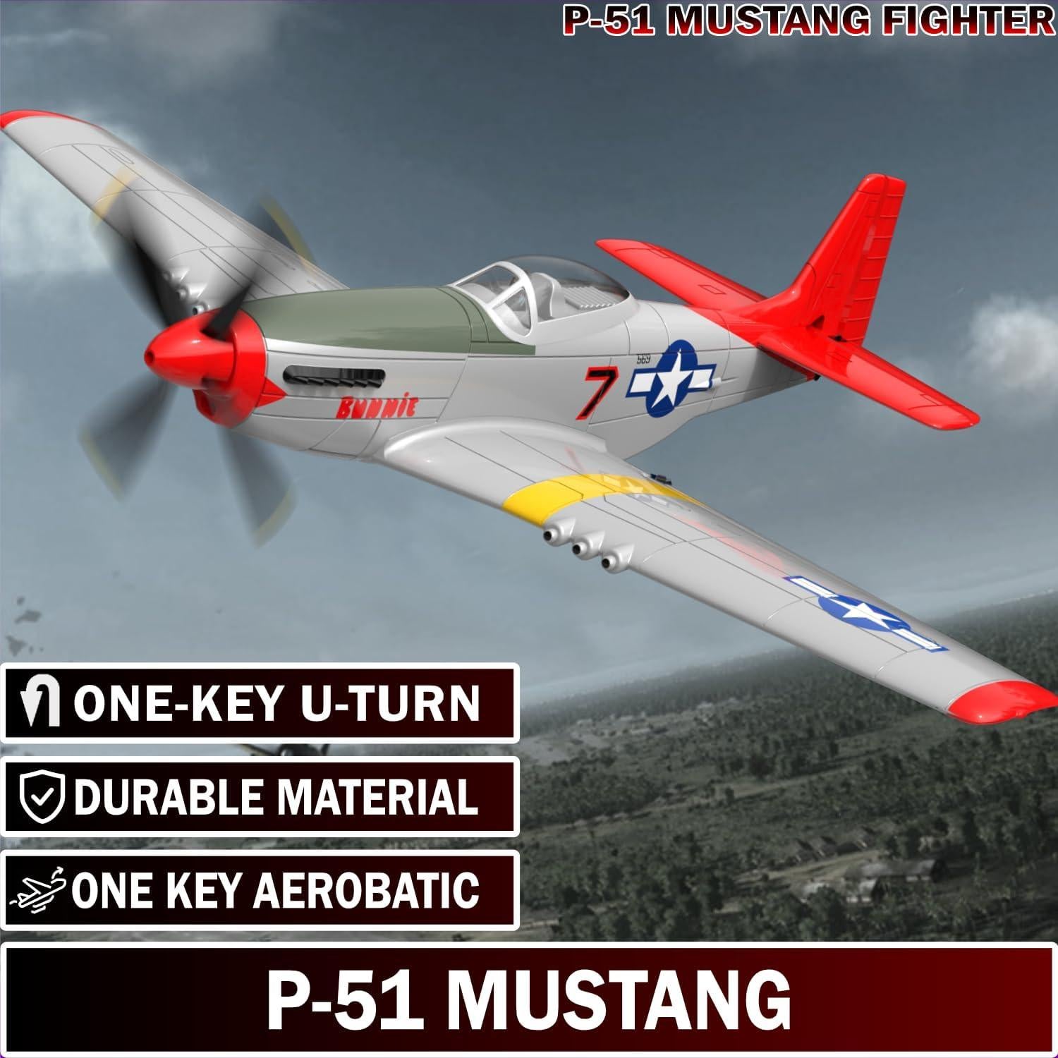Avión RC LEAMBE P51 Mustang 35.6 cm 3 Modos de Vuelo