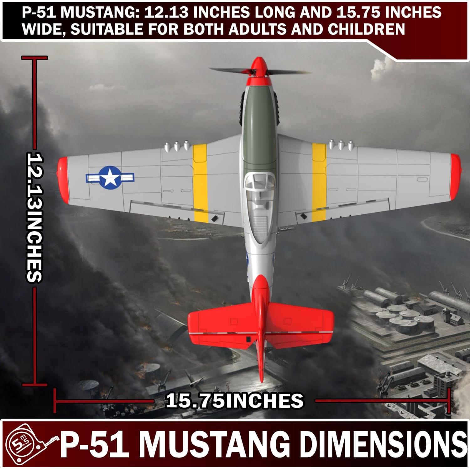 Avión RC LEAMBE P51 Mustang 35.6 cm 3 Modos de Vuelo
