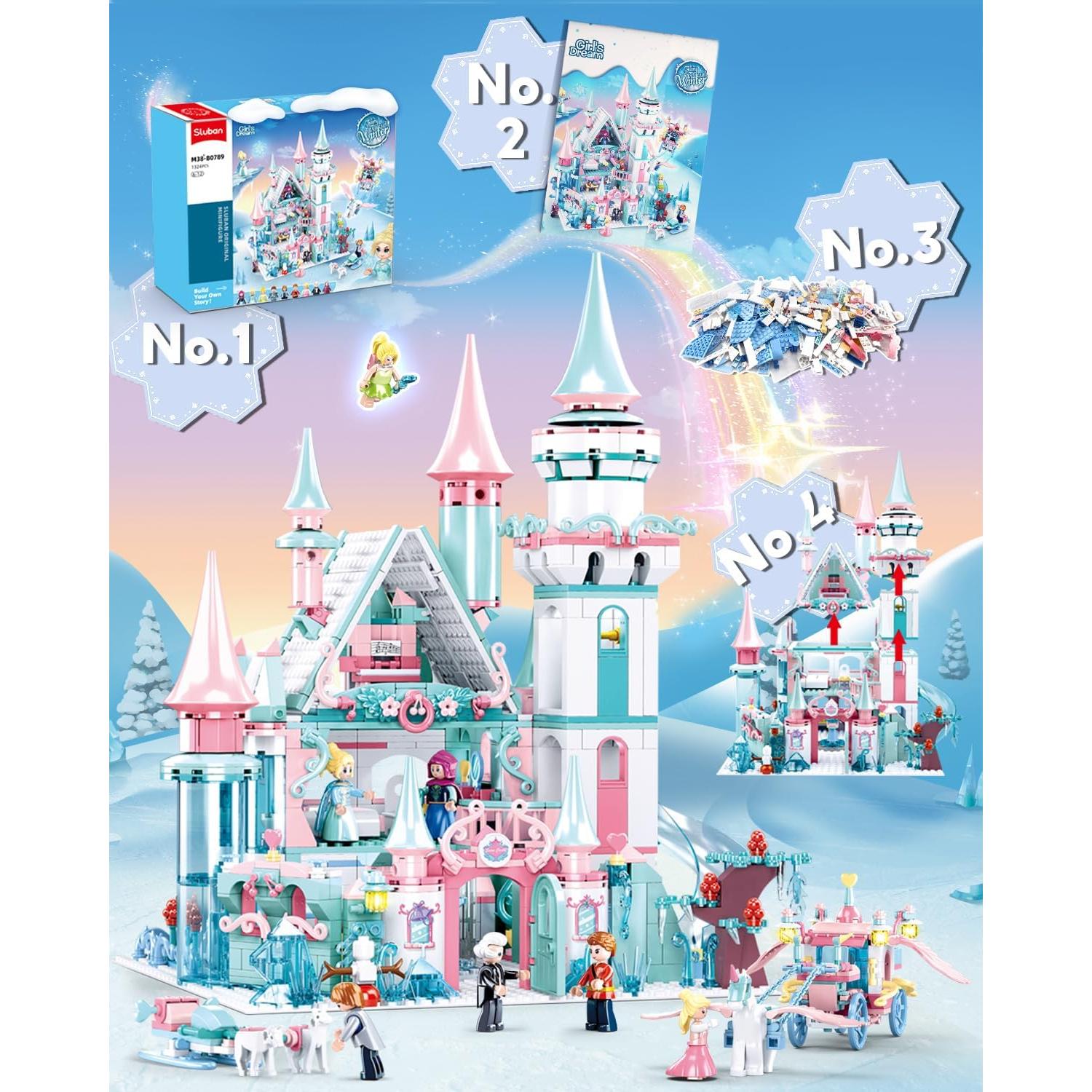 Conjunto de Construcción Castillo Congelado Sluban 1314 Piezas