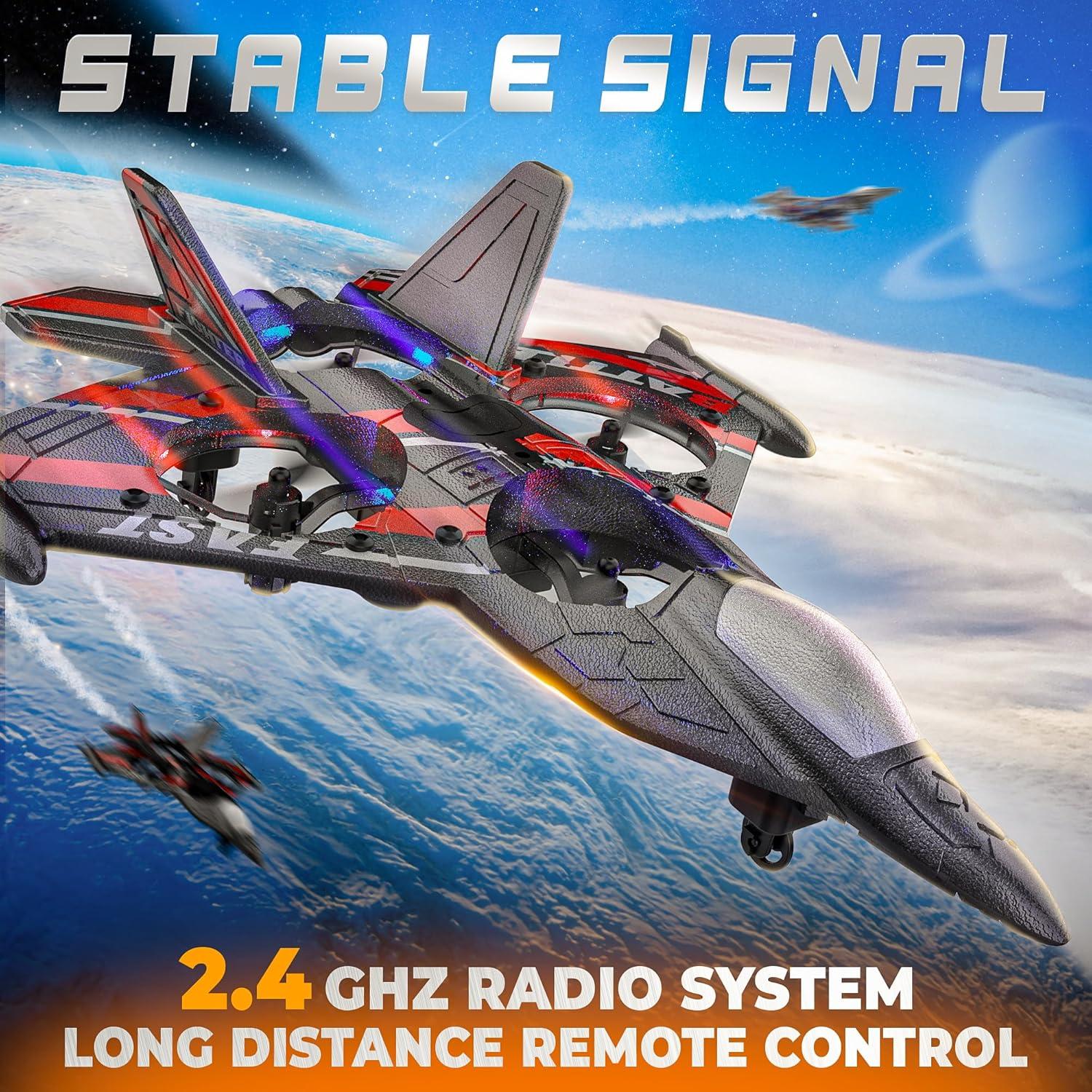 Dron BEZGAR Avión RC Rojo con Giroscopio y 360 Grados