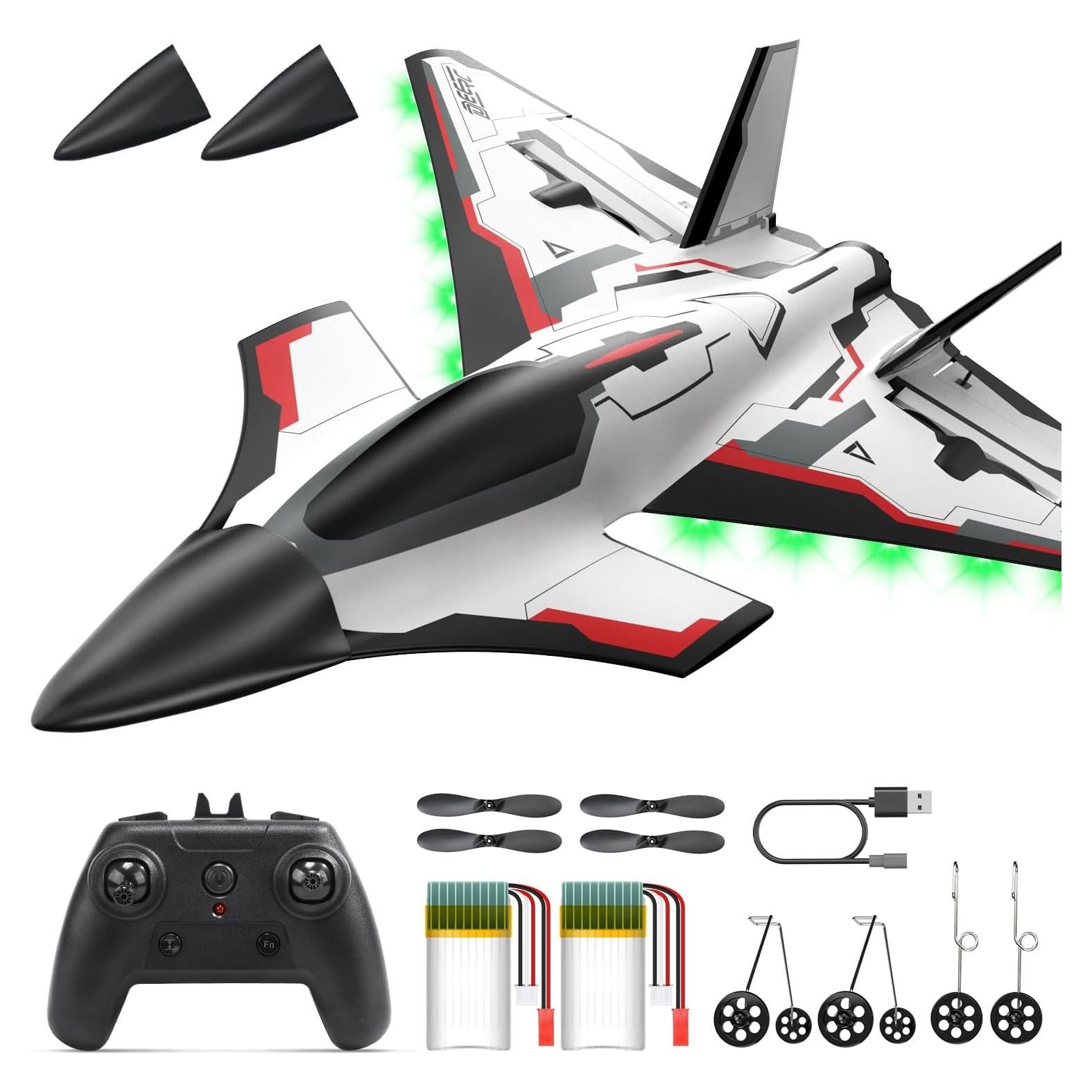 DEERC Z65 Avión RC 4 Canales con Luces LED y Giroscopio