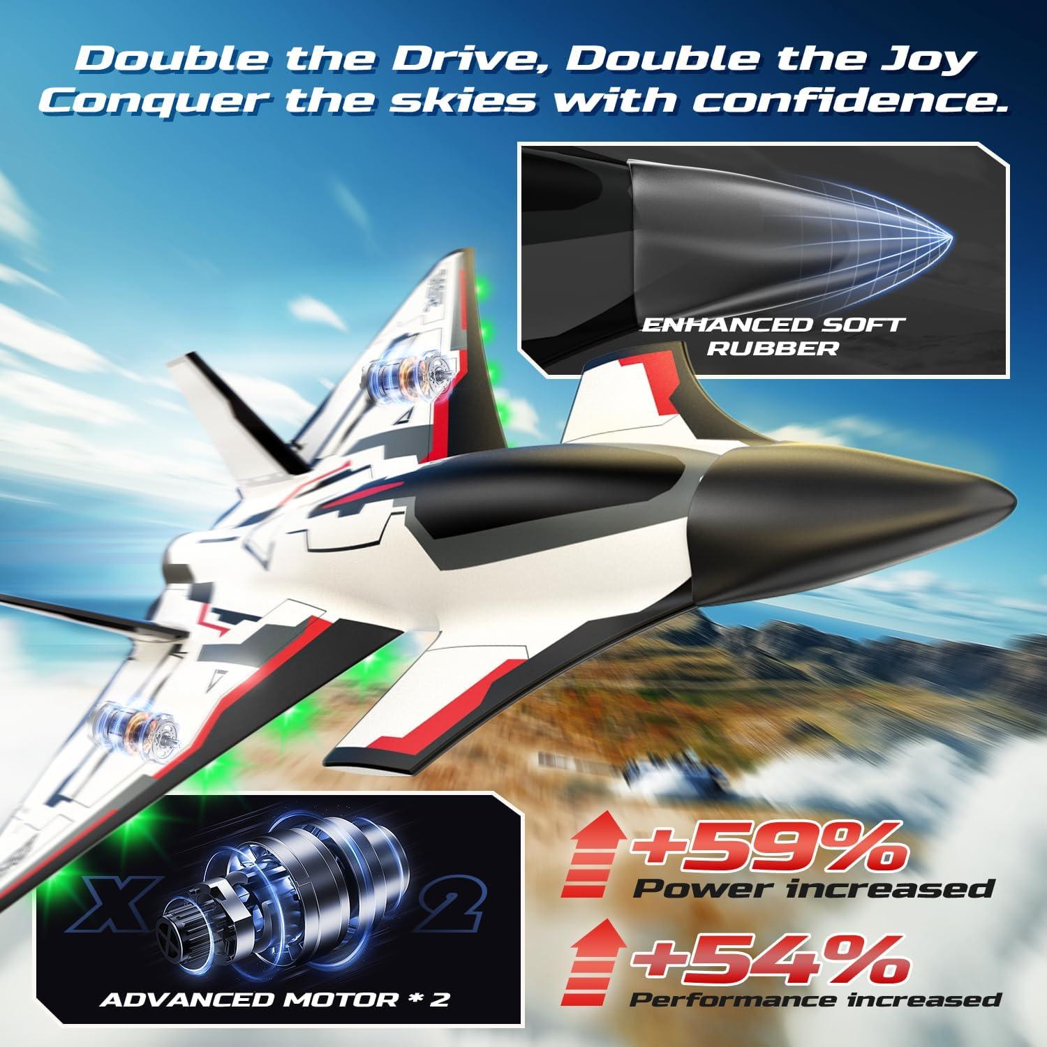 DEERC Z65 Avión RC 4 Canales con Luces LED y Giroscopio