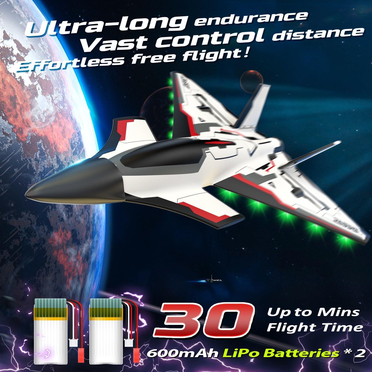 DEERC Z65 Avión RC 4 Canales con Luces LED y Giroscopio