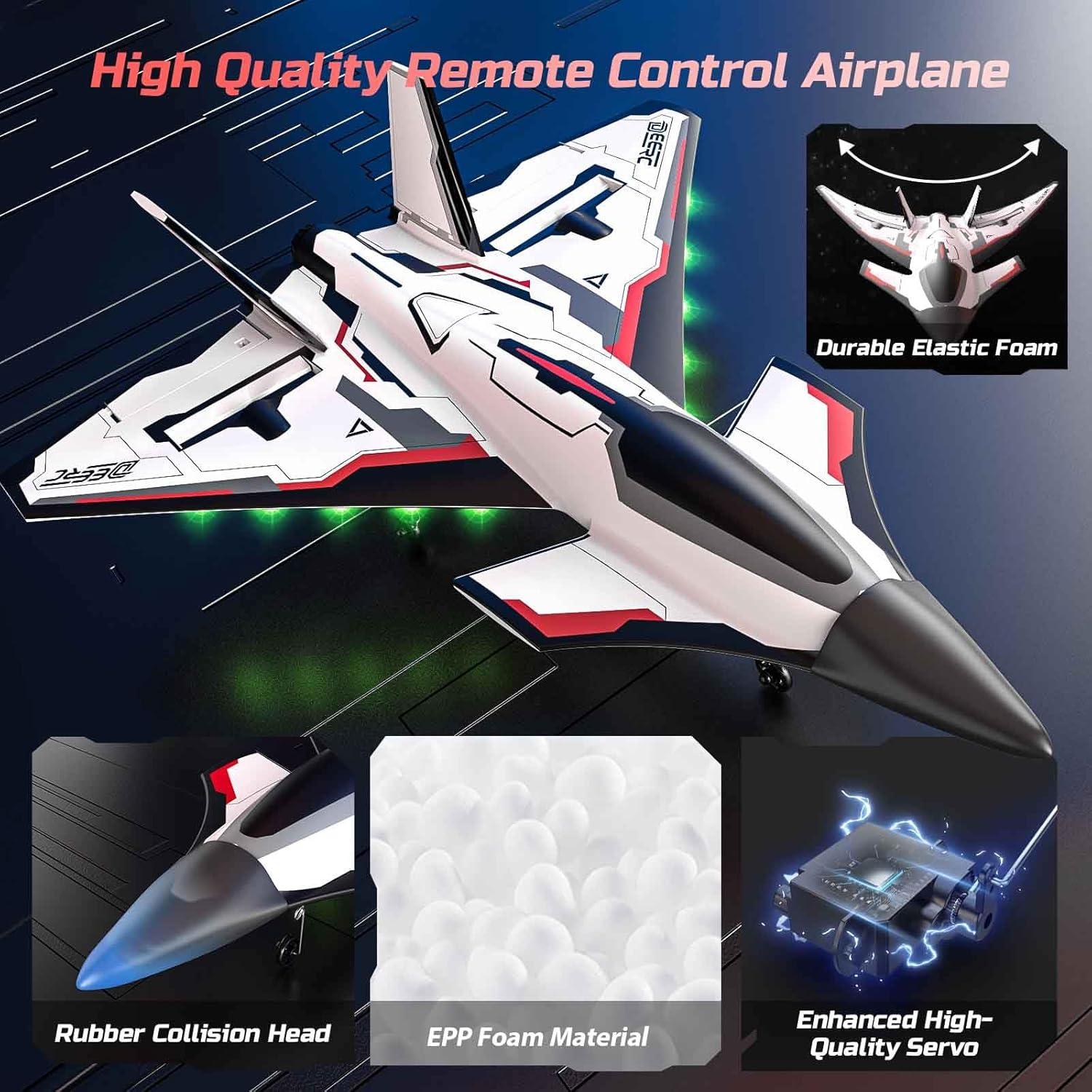 DEERC Z65 Avión RC 4 Canales con Luces LED y Giroscopio