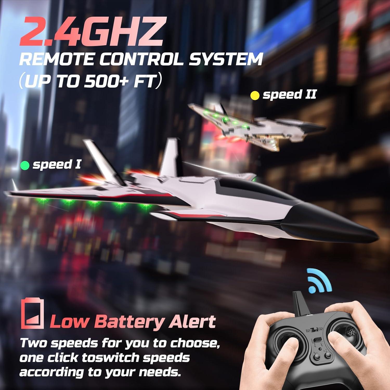 DEERC Z65 Avión RC 4 Canales con Luces LED y Giroscopio