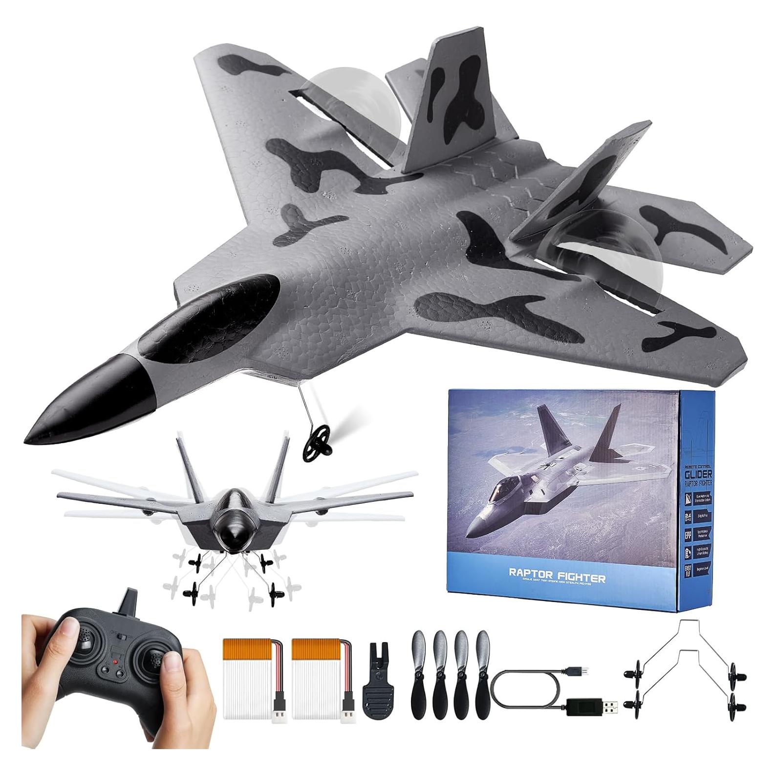 Avión RC VEVOR F-22 2 Canales con Estabilizador