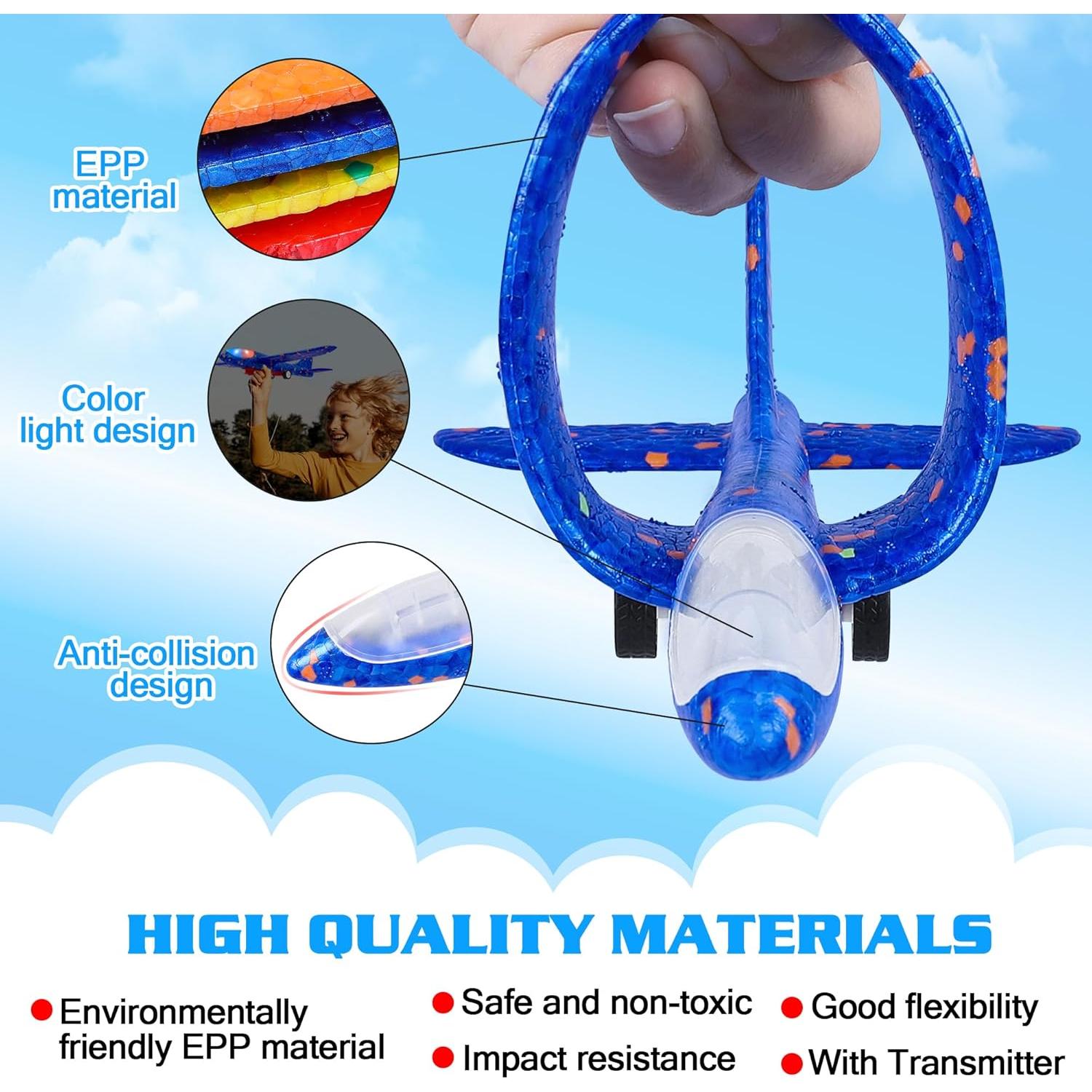 Paquete de 3 Juguetes Lanzadores de Aviones LED - LJZJ