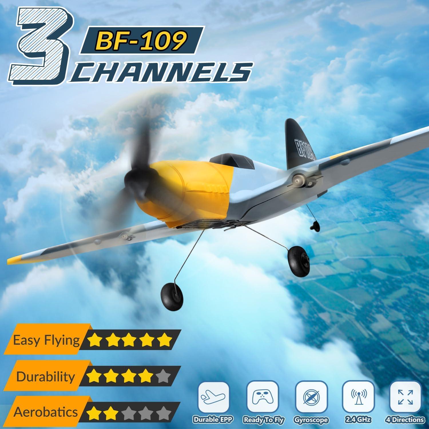 Aviación RC HAWK'S WORK BF-109 34.5x33.5cm para Niños