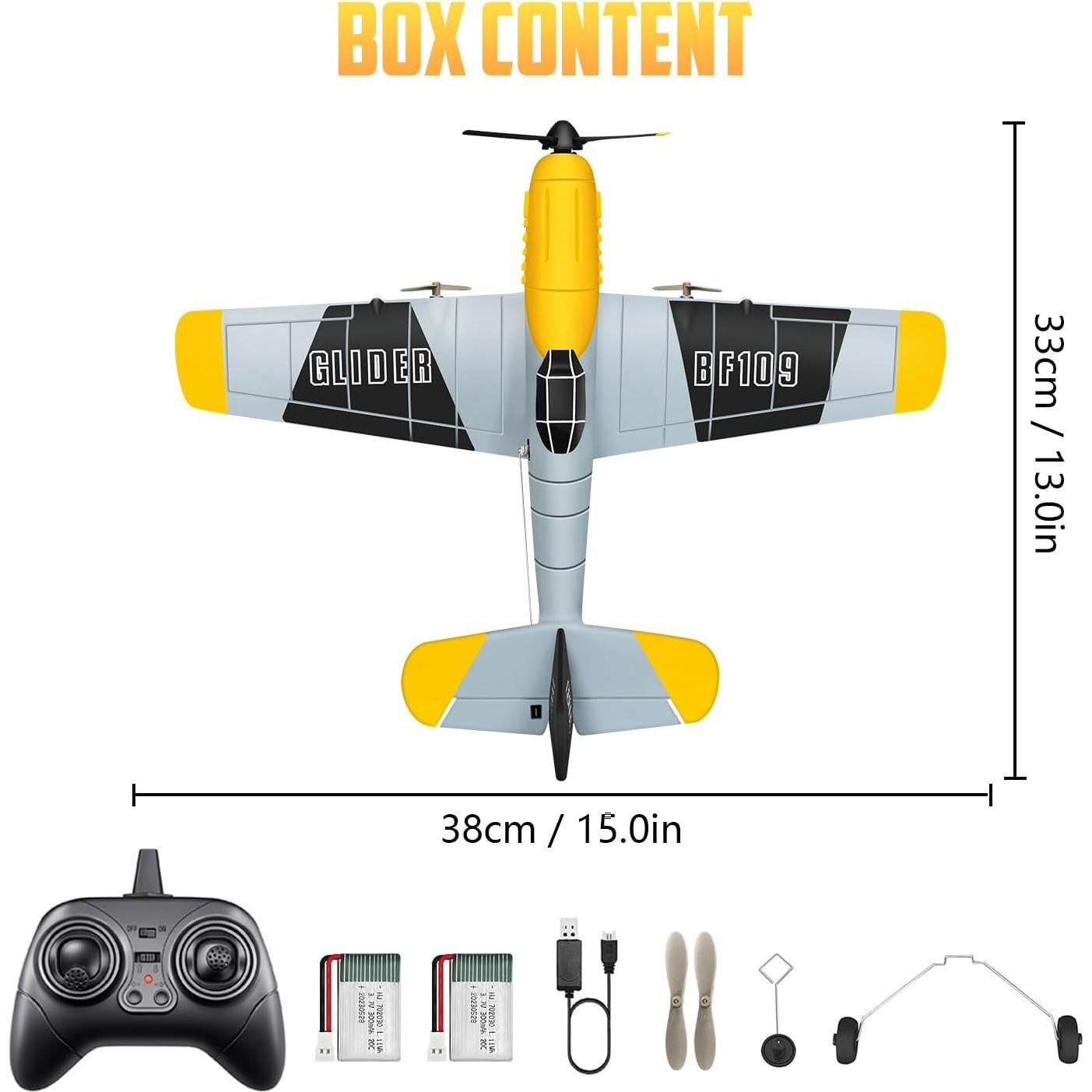 Aviación RC HAWK'S WORK BF-109 34.5x33.5cm para Niños