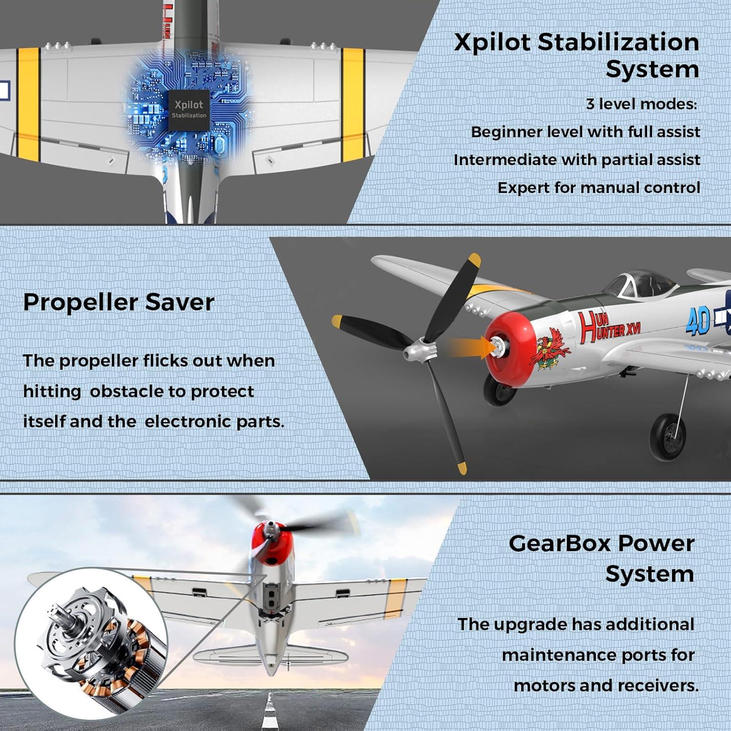 Avión RC CKYSCHN VOLANTEXRC P-47 Thunderbolt 4CH