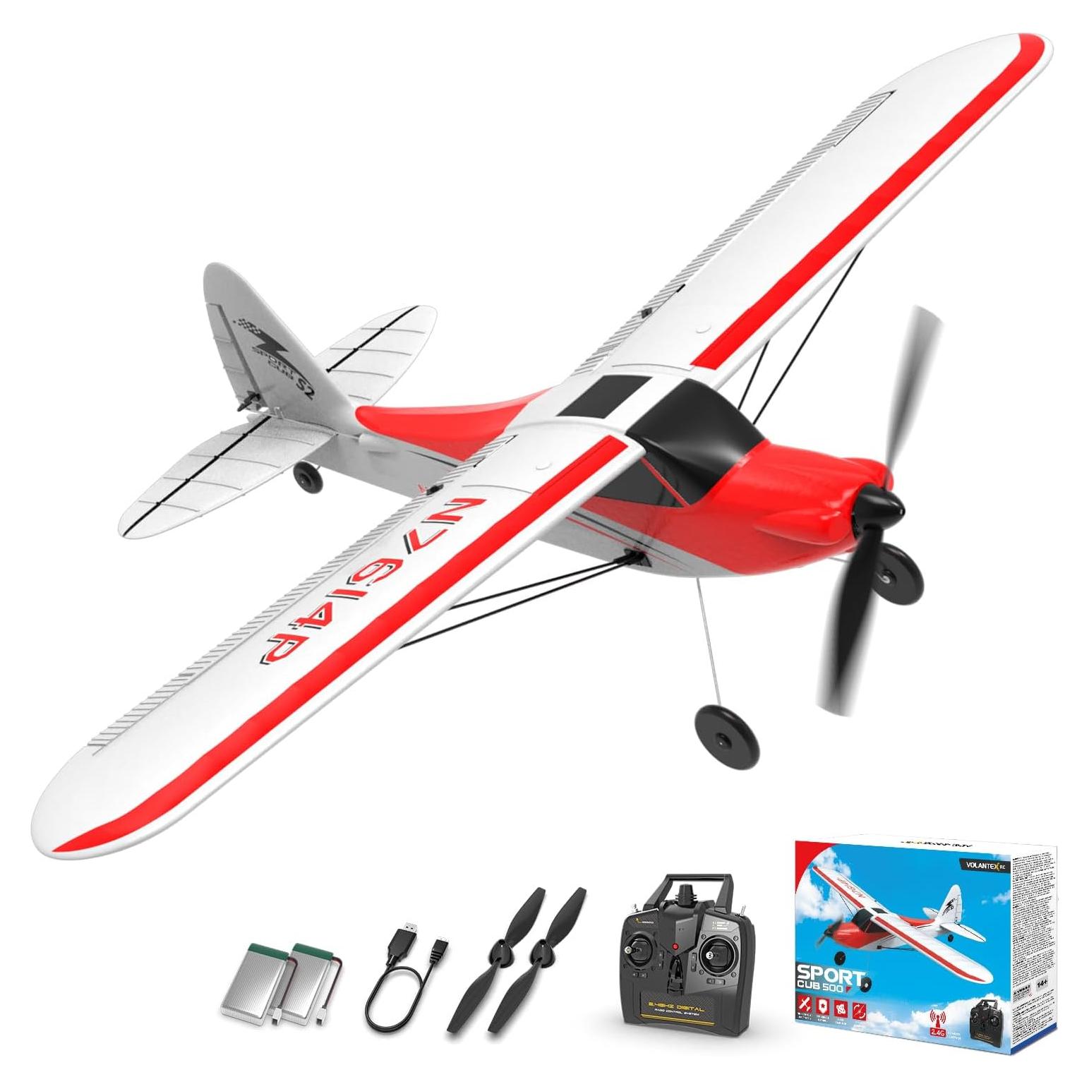 Avión RC EXHOBBY Sport Cub 500mm Rojo con Giroscopio