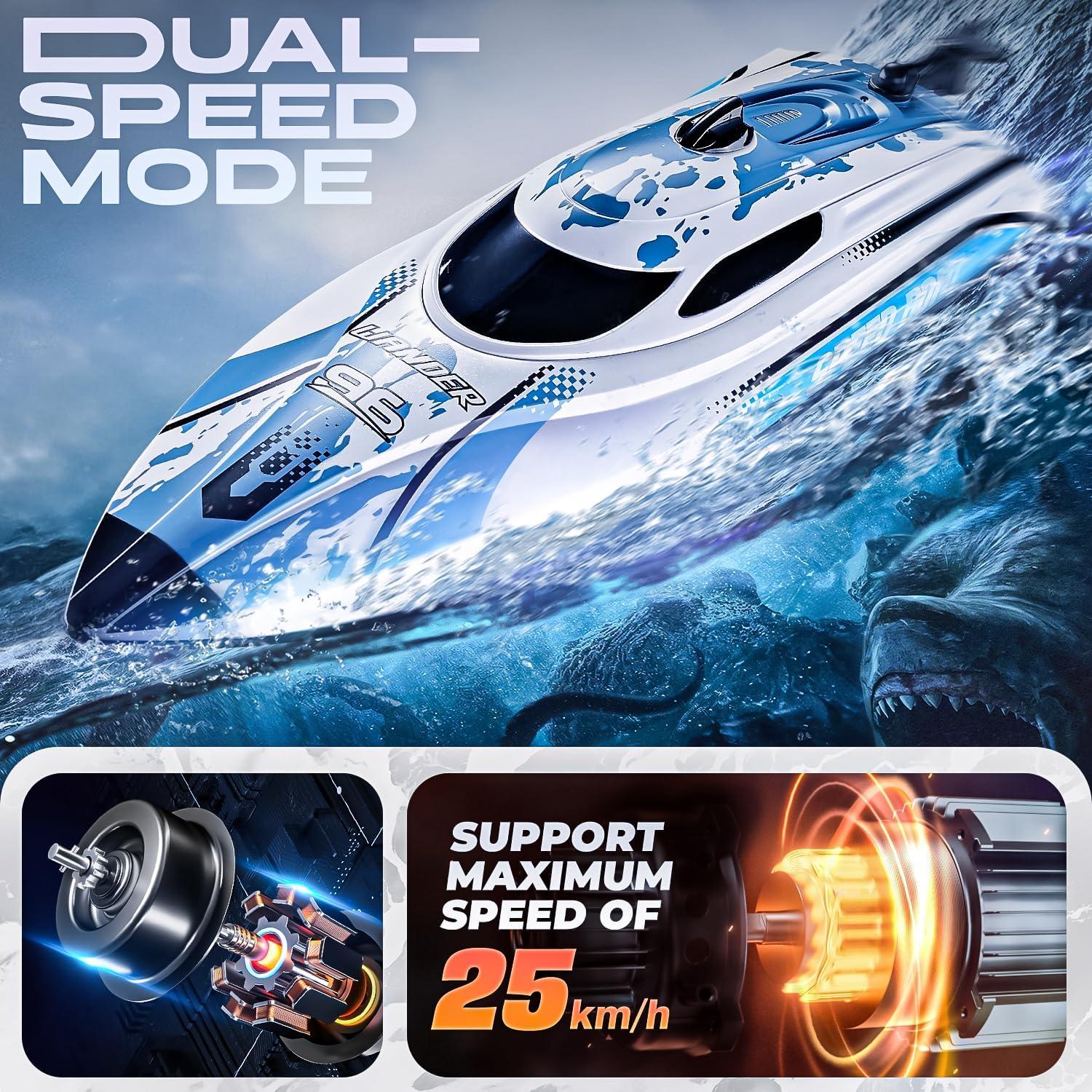 Barco RC BEZGAR TX126 30 cm 25 KPH para Lagos y Piscinas