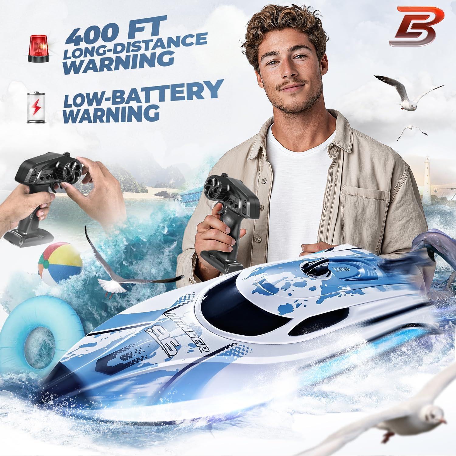 Barco RC BEZGAR TX126 30 cm 25 KPH para Lagos y Piscinas