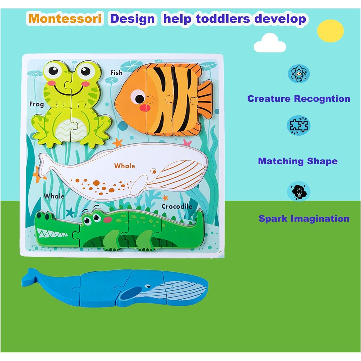 Rompecabezas de Madera Montessori HT HONOR 30x30 cm para Niños