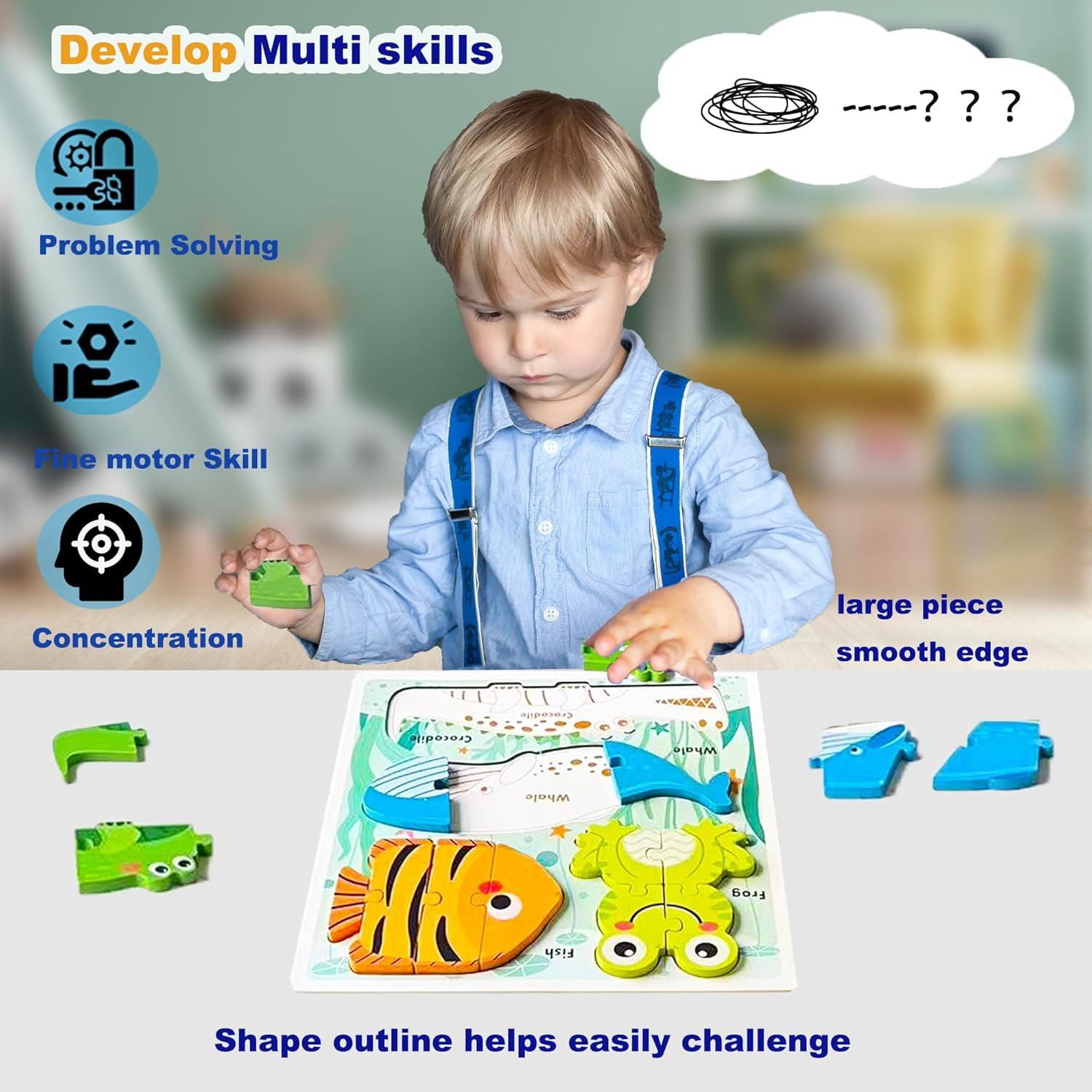 Rompecabezas de Madera Montessori HT HONOR 30x30 cm para Niños