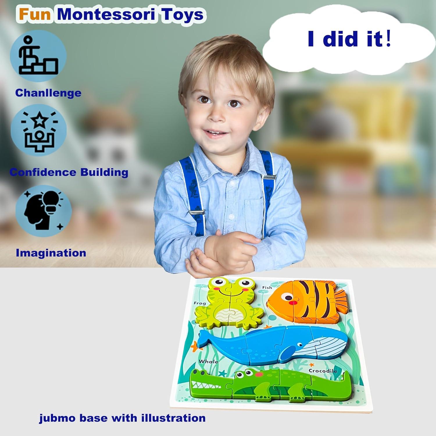 Rompecabezas de Madera Montessori HT HONOR 30x30 cm para Niños