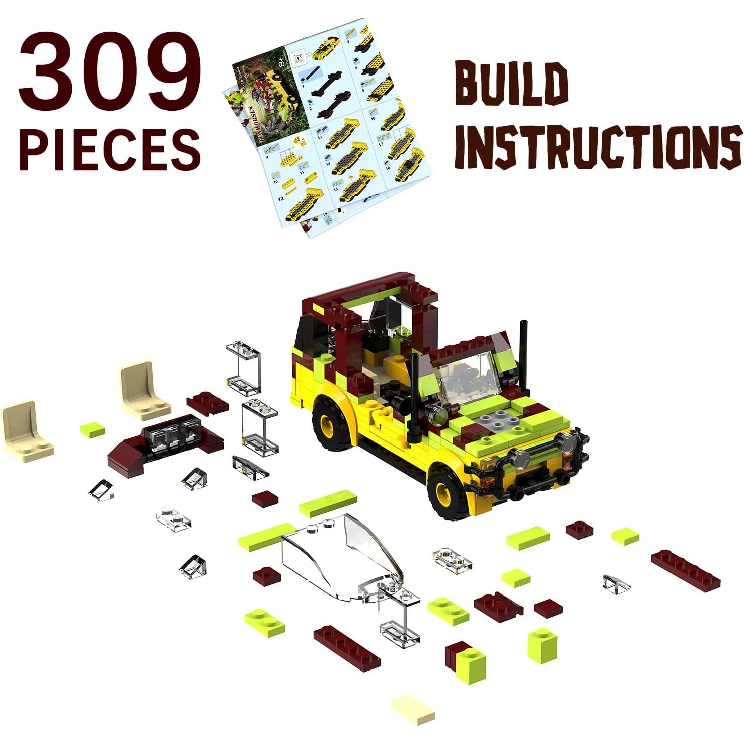 Juego de Construcción de Autos Jurassic Tenhorses 309 Pcs