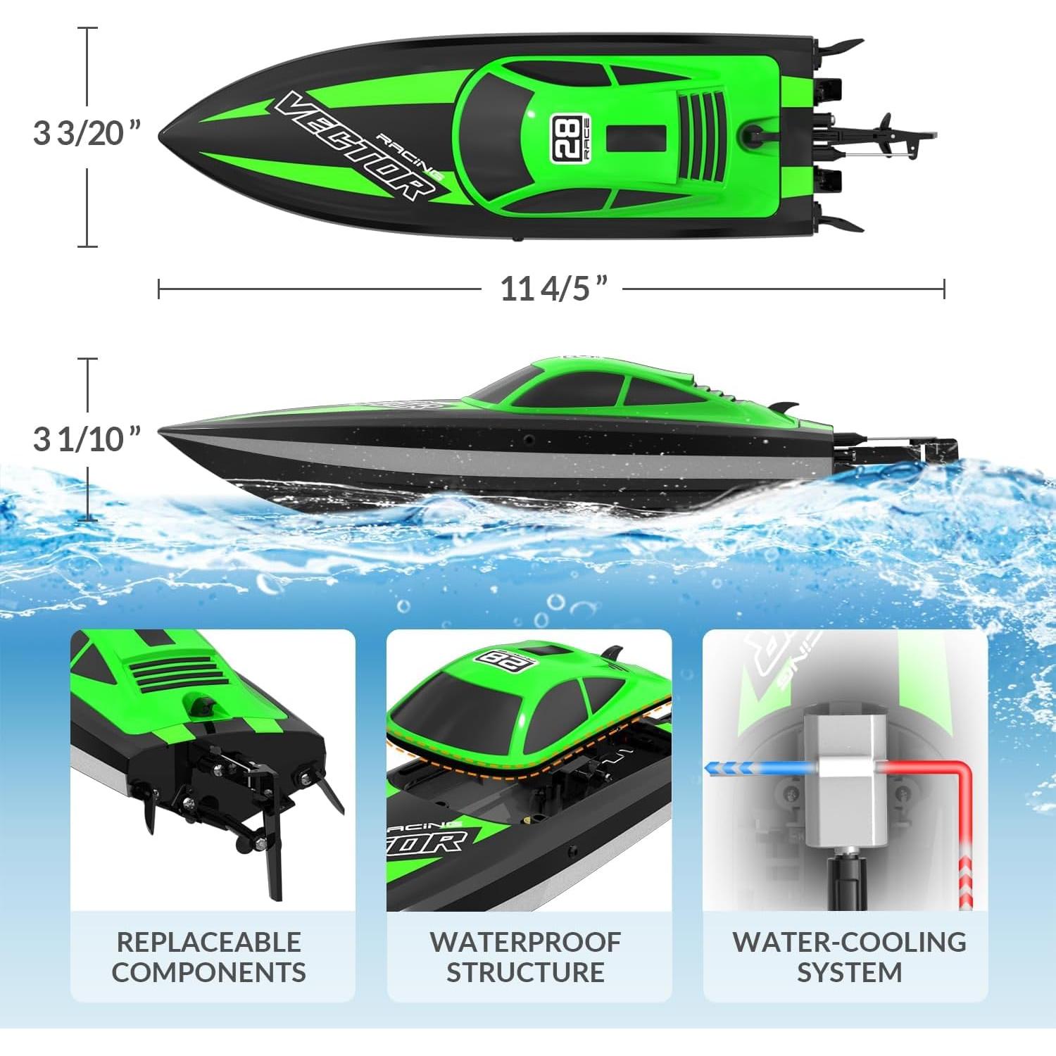 Barco RC VOLANTEXRC 32 km/h con luces LED y 2 baterías