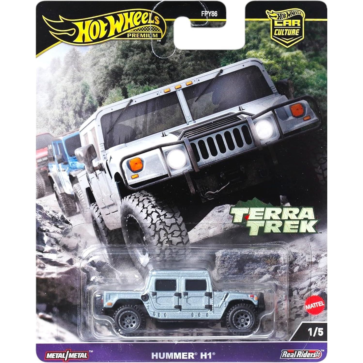 Set de 5 Autos Off-Road Hot Wheels Terra Trek - Hummer, Jeep, Datsun, Toyota, Mitsubishi