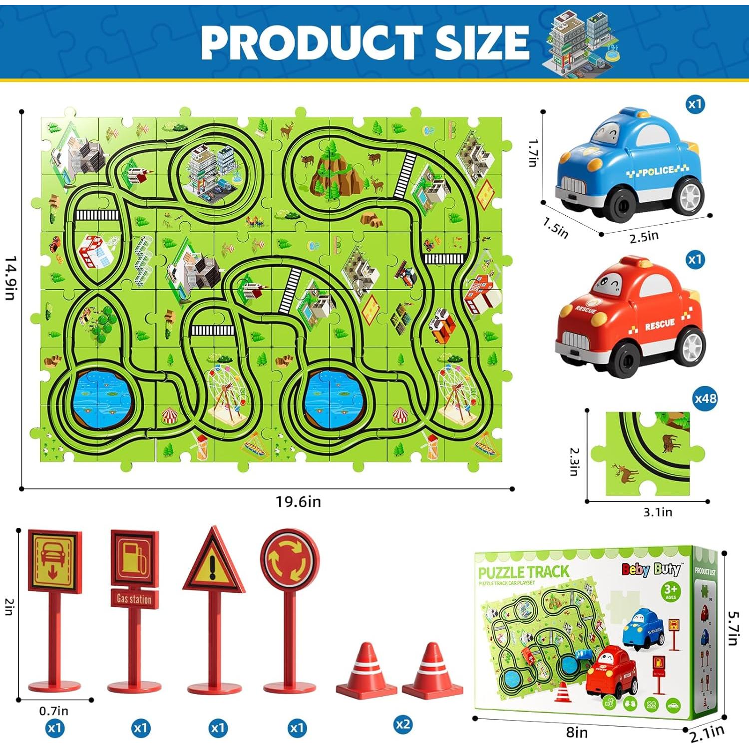 Juego de Puzle de Pista de Carreras Beby Buty 48 Piezas